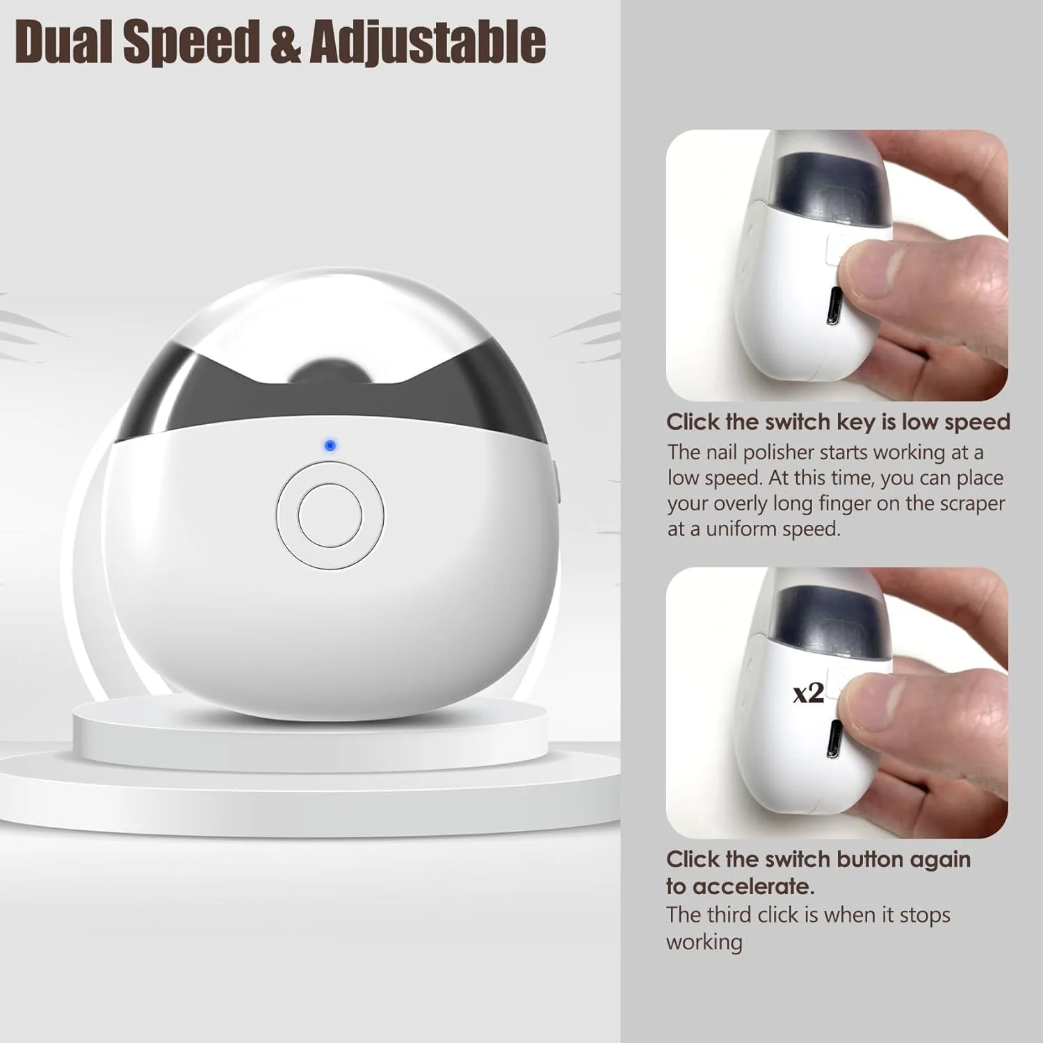 ناخن گیر برقی اتوماتیک پاپوریچ، ناخن گیر برقی کودک با چراغ، ناخن گیر قابل شارژ، سوهان ناخن برقی با محفظه نگهداری خرده ناخن، برای کودک، نوجوان، سالمندان، بزرگسال