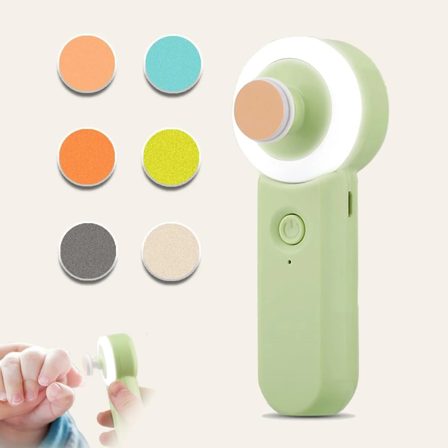 ست سوهان ناخن برقی کودک، ایمن، آسان و قابل شارژ، سوهان ناخن کودک، ماشین اصلاح ناخن کودک، دارای چراغ LED حلقوی، 6 پد سوهان، ایده آل برای نوزادان، کودکان نوپا، ناخن های دست/پای کودکان (سوهان سبز) ست سوهان ناخن برقی کودک، ایمن، آسان و قابل شارژ، سوهان ناخن کودک، ماشین اصلاح ناخن کودک، دارای چراغ LED حلقوی، 6 پد سوهان، ایده آل برای نوزادان، کودکان نوپا، ناخن های دست/پای کودکان (سوهان سبز)