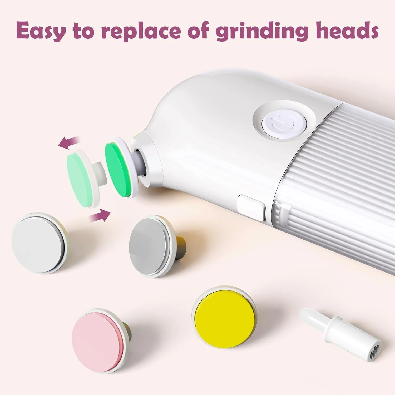 سوهان ناخن برقی نوزاد، ست سوهان ناخن شارژی سایز کوچک برای نوزادان، کودکان نوپا یا بزرگسالان، سوهان ناخن گیر ایمن برقی برای پولیش ناخن های دست و پا، مراقبت و اصلاح ناخن