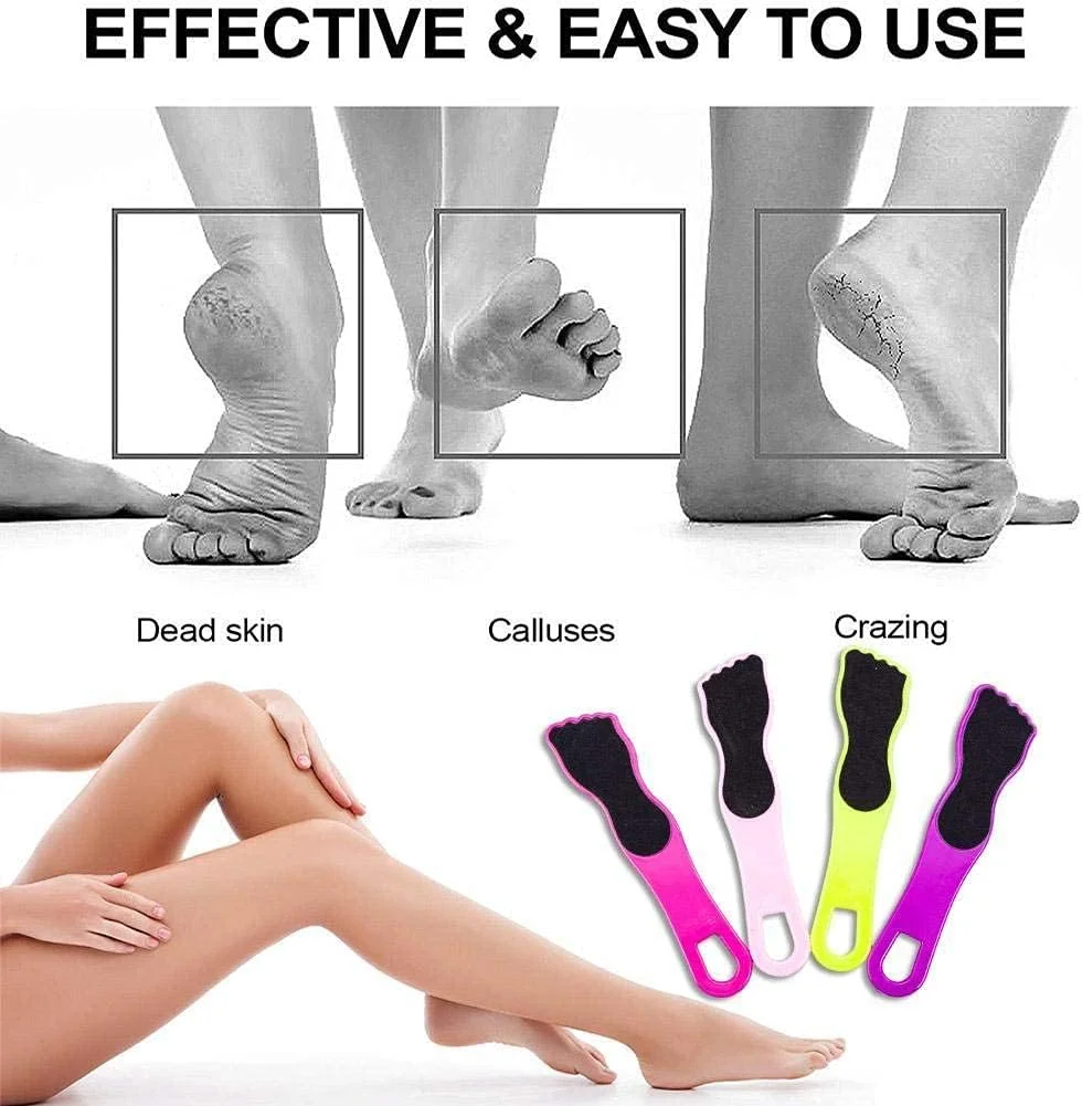 ست ۴ عددی سوهان پا حرفه ای، از بین برنده پینه پا، رنده پاشنه پا، لایه بردار پوست مرده، اسکرابر پوست سخت برای پاهای ترک خورده مرطوب و خشک