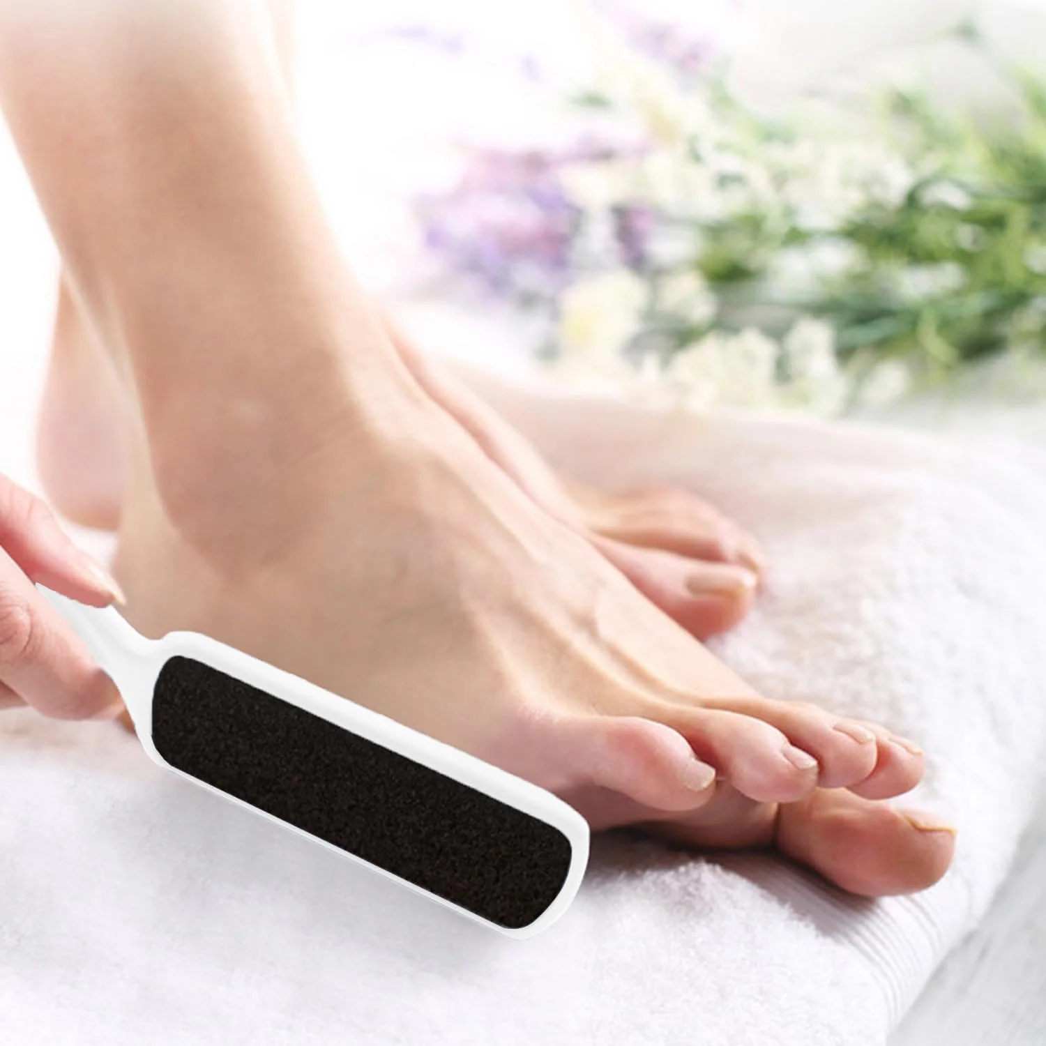 سوهان پا دو طرفه چند جهته نیکلی، از بین برنده پینه، اسکراپر پاشنه پا، ابزار مراقبت و لایه برداری پا برای از بین بردن پوست های زبر، ترک خورده و سفت (سفید)