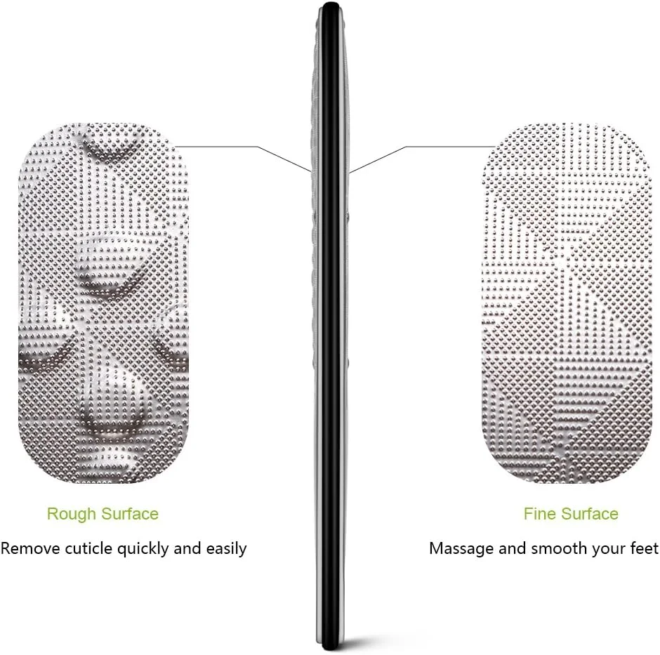 سوهان پا حرفه ای از بین برنده پینه، رنده پدیکور دو طرفه برای پاشنه ترک خورده و پوست مرده پا - فولاد ضد زنگ درجه جراحی سنگین - همراه با کیف پارچه ای و جعبه هدیه