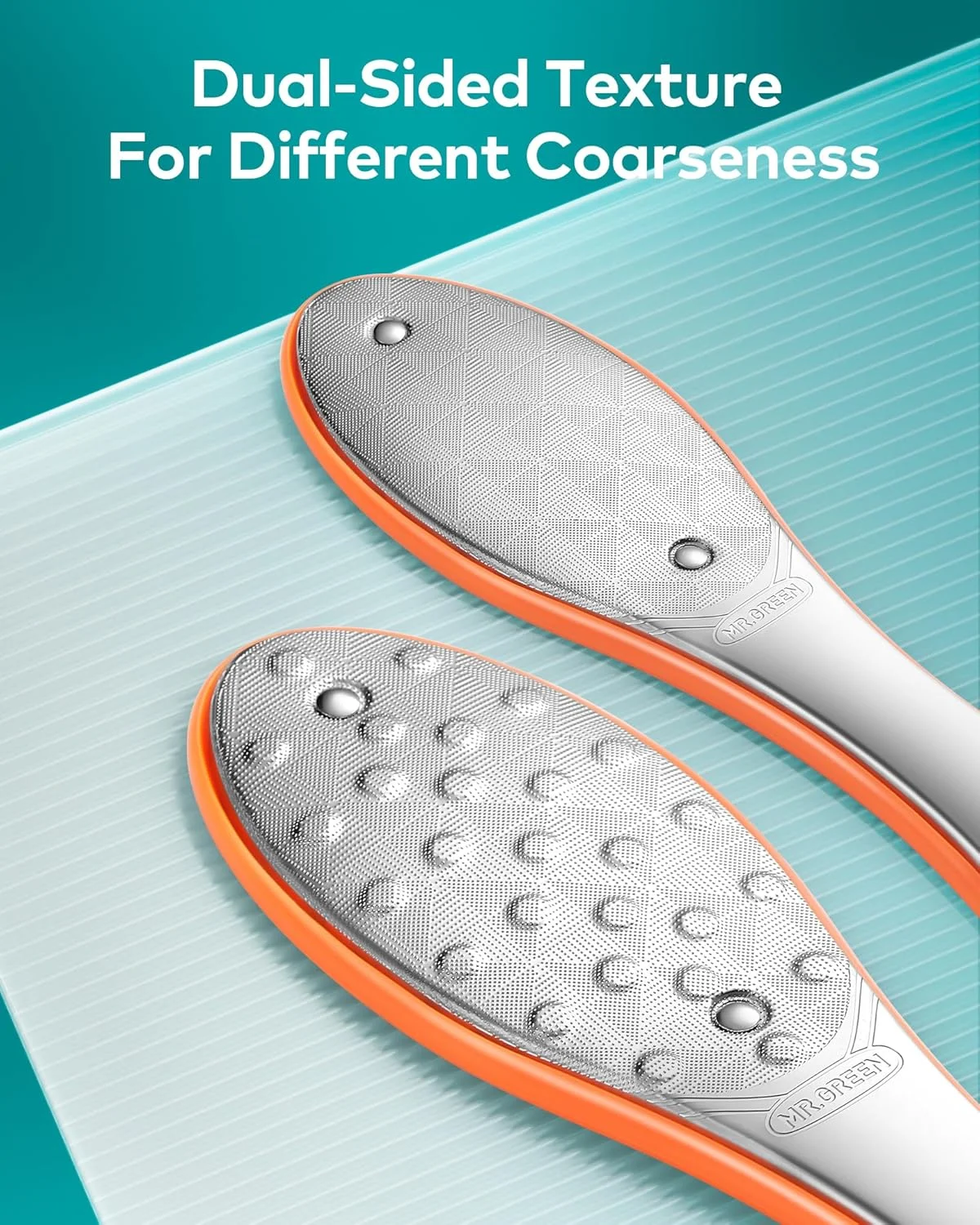 سوهان پا MR.GREEN - از بین برنده پینه پا، سوهان دو طرفه پا برای از بین بردن پوست مرده، سوهان بزرگ پا، اسکراپر حرفه ای پا برای پاهای خشک و مرطوب، سوهان پدیکور پا با گرید جراحی (نارنجی) سوهان پا MR.GREEN - از بین برنده پینه پا، سوهان دو طرفه پا برای از بین بردن پوست مرده، سوهان بزرگ پا، اسکراپر حرفه ای پا برای پاهای خشک و مرطوب، سوهان پدیکور پا با گرید جراحی (نارنجی)