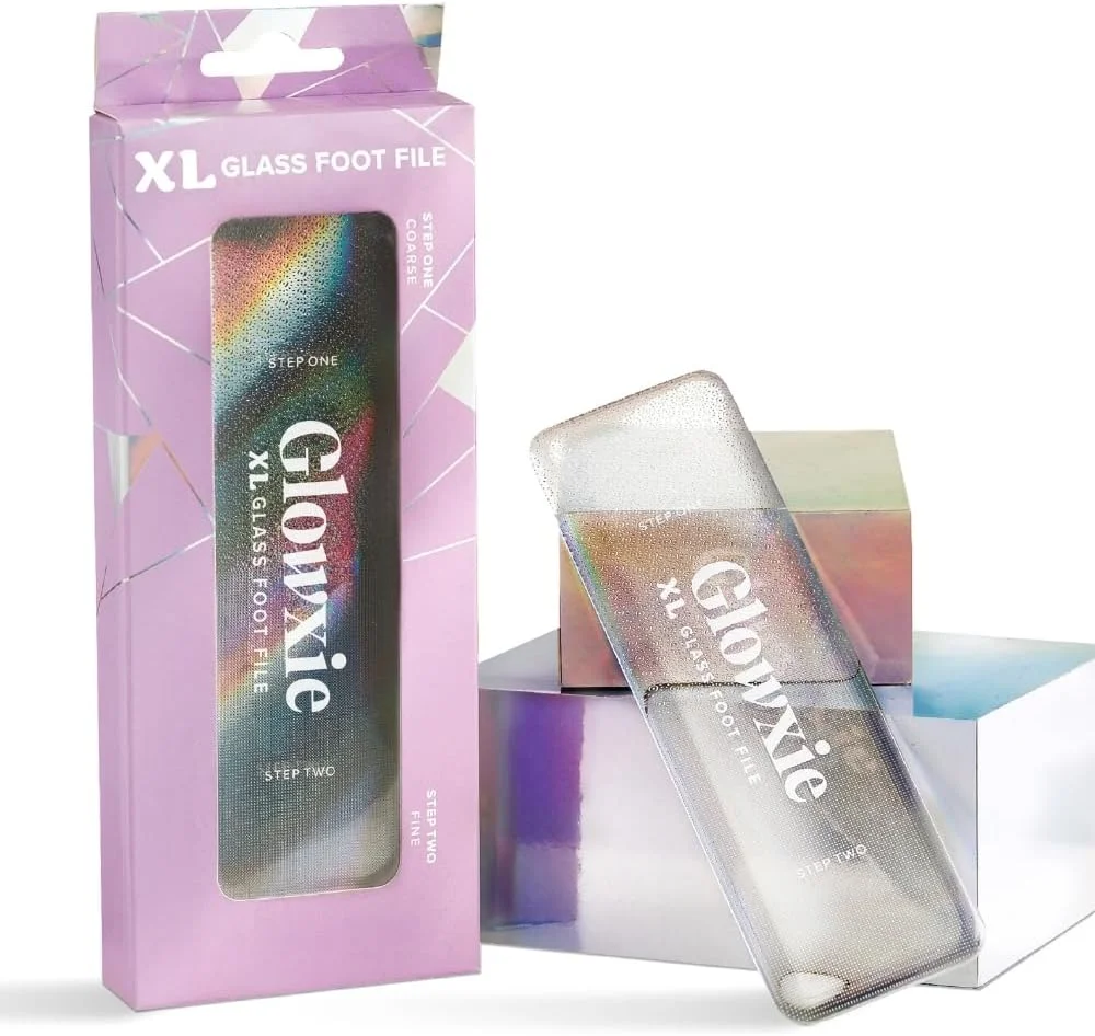 سوهان شیشه ای پا Glowxie XL | 2 سوهان در 1 (اسکراب + پولیش) | از بین برنده پوست مرده و پینه | ماندگاری طولانی | ضد حساسیت