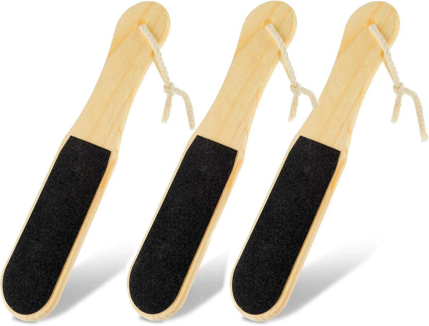 ست ۳ عددی سوهان چوبی دو طرفه پا، از بین برنده پوست مرده، سوهان پدیکور پا، از بین برنده پینه پا، اسکرابر بادوام پا برای پوست سخت و مرده و پاشنه ترک خورده