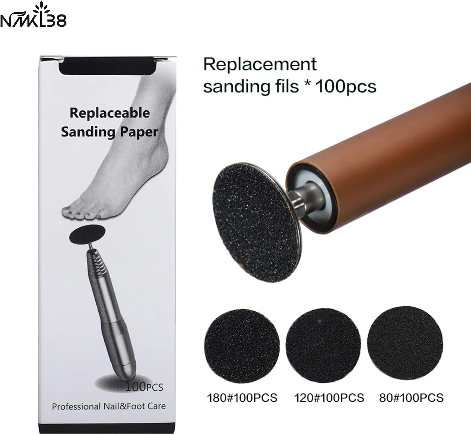 دیسک های سمباده ای جایگزین NMKL38، بسته 100 عددی، پدهای دیسک سمباده ای خود چسب برای ابزار سوهان برقی پا، از بین برنده پینه (#180) دیسک های سمباده ای جایگزین NMKL38، بسته 100 عددی، پدهای دیسک سمباده ای خود چسب برای ابزار سوهان برقی پا، از بین برنده پینه (#180)