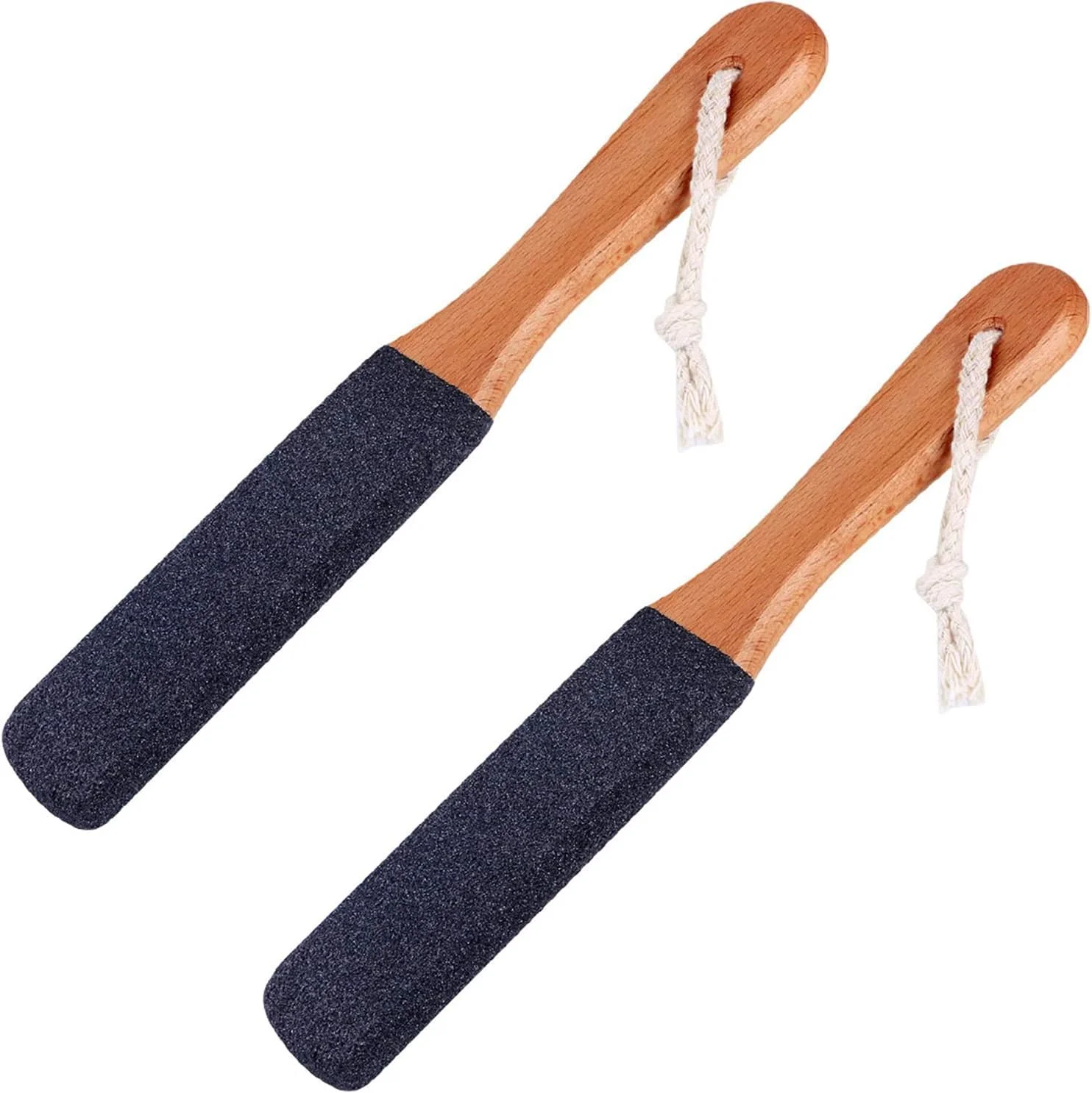 سوهان پا KASTWAVE، 2 عدد اسکرابر حرفه ای پا با دسته چوبی، پدیکور، بلافاصله پینه و میخچه را کاهش می دهد، برای پوست های مرده