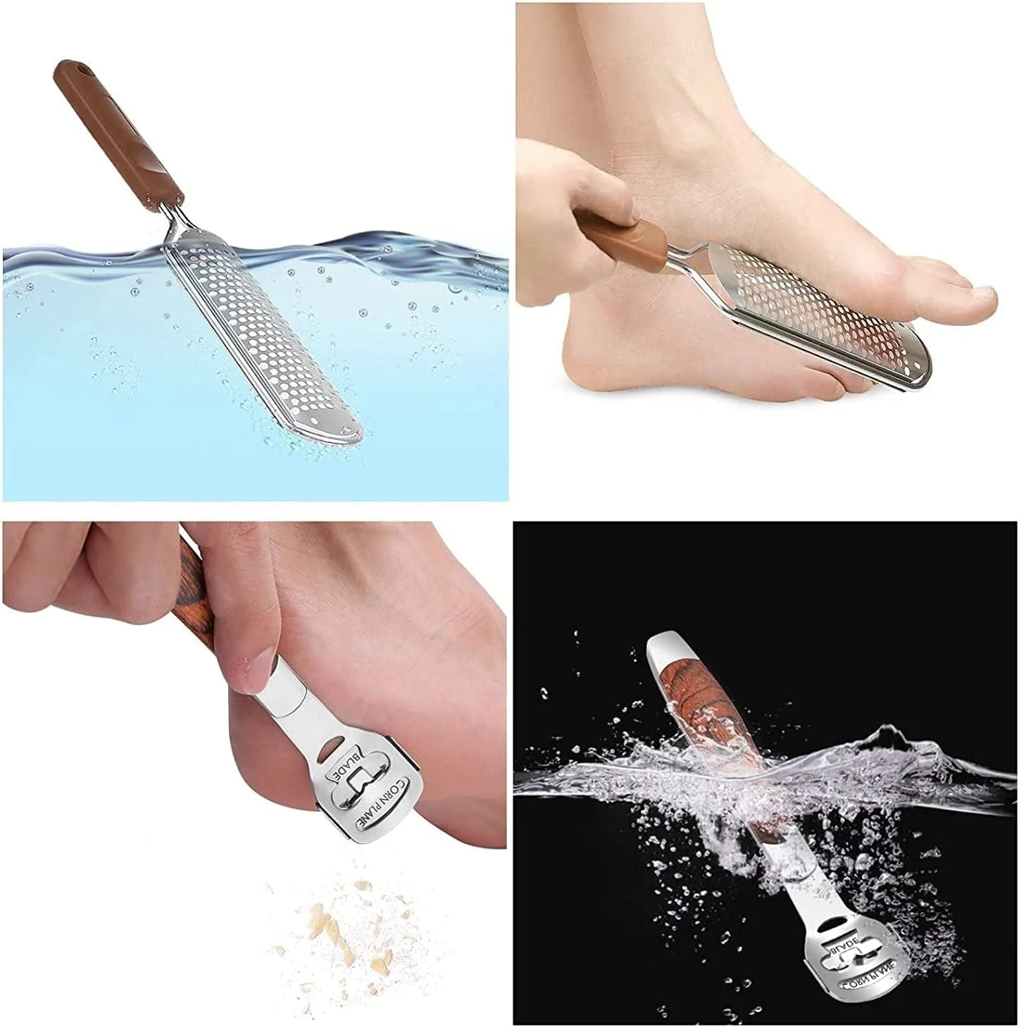 مجموعه سوهان پدیکور خزنا، رنده پدیکور بزرگ و تراشنده پینه دسته چوبی (10 تیغه تعویضی و 1 سری سوهان پا)، کیت سوهان پدیکور پا، خراشنده پاشنه پا، از بین برنده پینه پا مجموعه سوهان پدیکور خزنا، رنده پدیکور بزرگ و تراشنده پینه دسته چوبی (10 تیغه تعویضی و 1 سری سوهان پا)، کیت سوهان پدیکور پا، خراشنده پاشنه پا، از بین برنده پینه پا