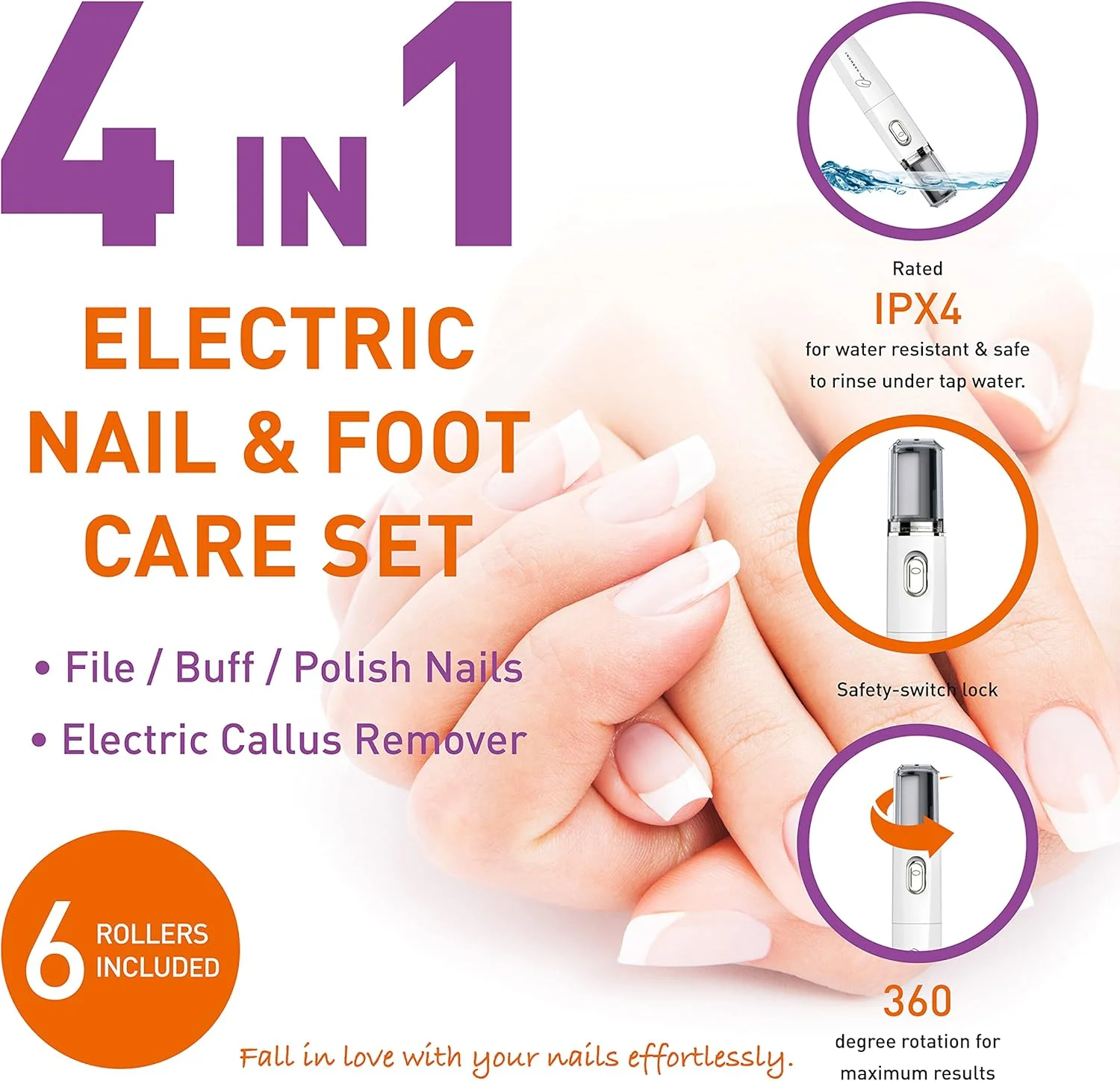 سوهان برقی پا و سوهان ناخن Own Harmony (چهار کاره) بهترین ابزار مانیکور و پدیکور - ست مراقبت حرفه ای مانیکور و پدیکور - پولیش ناخن و بافر درخشان (سیم USB) سوهان برقی پا و سوهان ناخن Own Harmony (چهار کاره) بهترین ابزار مانیکور و پدیکور - ست مراقبت حرفه ای مانیکور و پدیکور - پولیش ناخن و بافر درخشان (سیم USB)