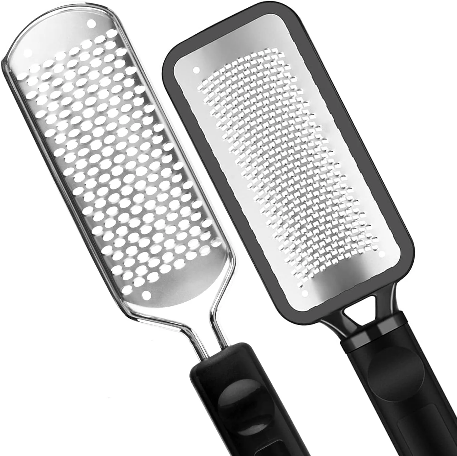 سوهان پدیکور پا - 2 عدد رنده پای استیل ضد زنگ بزرگ، از بین برنده پوست مرده پا، ابزار حرفه ای پدیکور قابل شستشو و استفاده مجدد