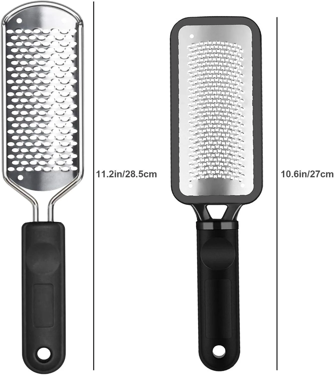 سوهان پدیکور پا - 2 عدد رنده پای استیل ضد زنگ بزرگ، از بین برنده پوست مرده پا، ابزار حرفه ای پدیکور قابل شستشو و استفاده مجدد