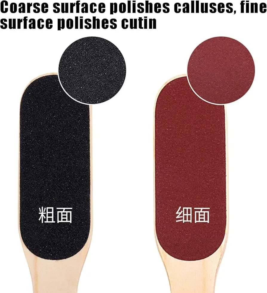 سوهان چوبی پا با سطح زبر، دارای طناب آویز، ابزار پدیکور