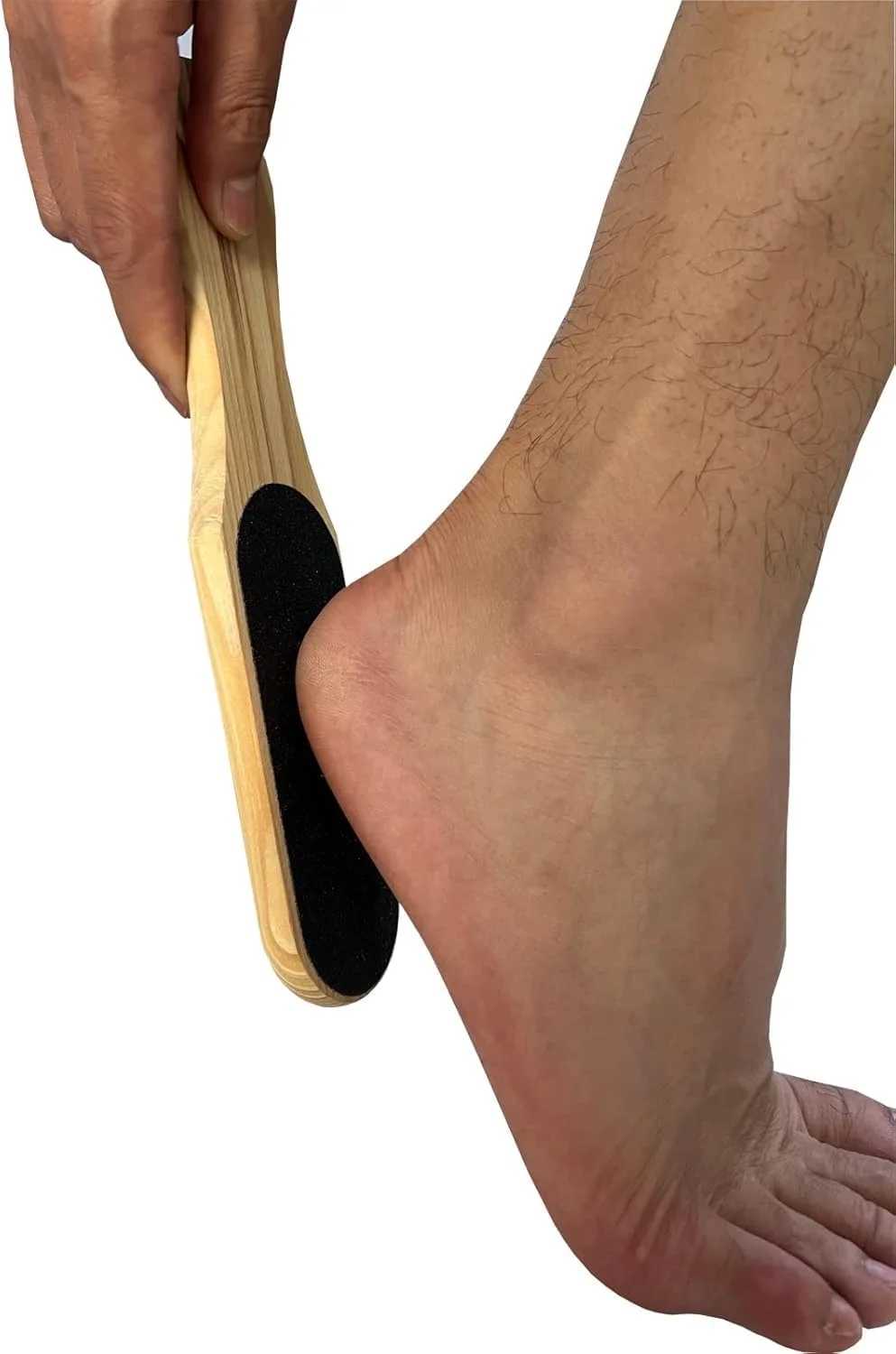 سوهان چوبی پا با سطح زبر، دارای طناب آویز، ابزار پدیکور