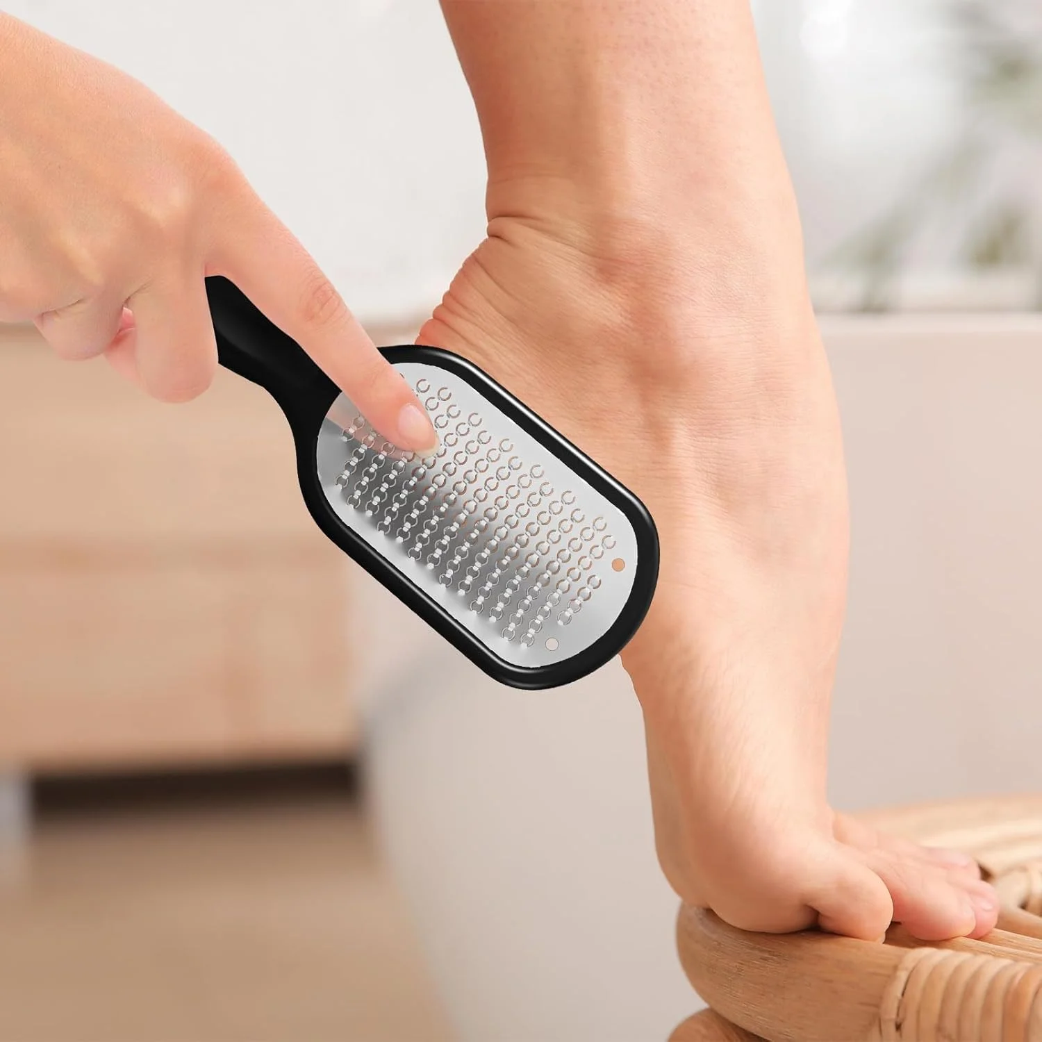 سوهان پا از بین برنده پینه - لایه بردار ملایم برای پوست مرده و پینه ها، قابل استفاده به صورت خشک/مرطوب، نتایج حرفه ای پدیکور در خانه - مشکی