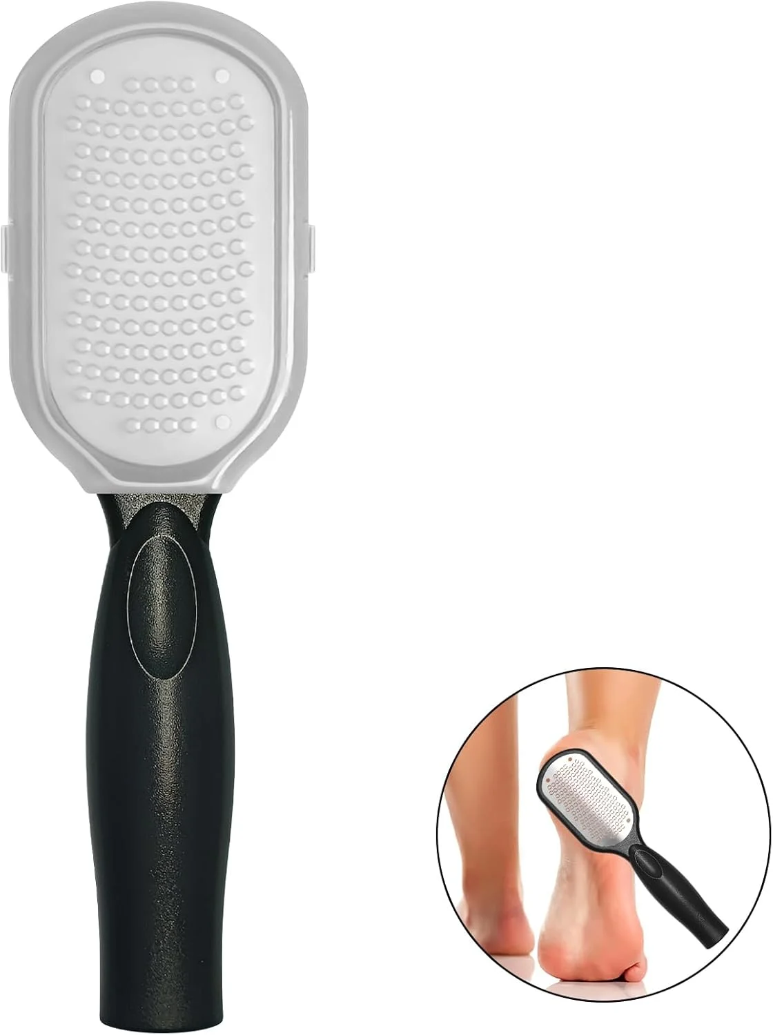 سوهان پا از بین برنده پینه - لایه بردار ملایم برای پوست مرده و پینه ها، قابل استفاده به صورت خشک/مرطوب، نتایج حرفه ای پدیکور در خانه - مشکی