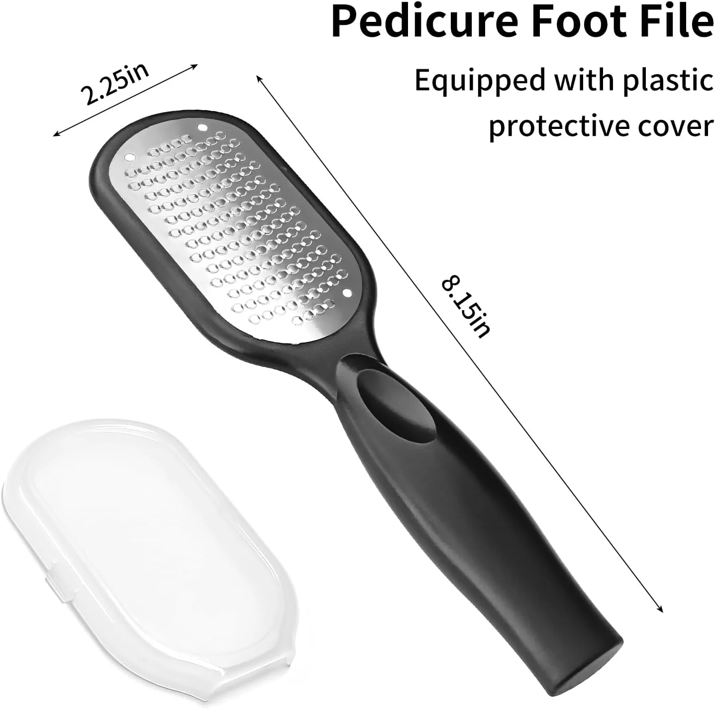 سوهان پا از بین برنده پینه - لایه بردار ملایم برای پوست مرده و پینه ها، قابل استفاده به صورت خشک/مرطوب، نتایج حرفه ای پدیکور در خانه - مشکی