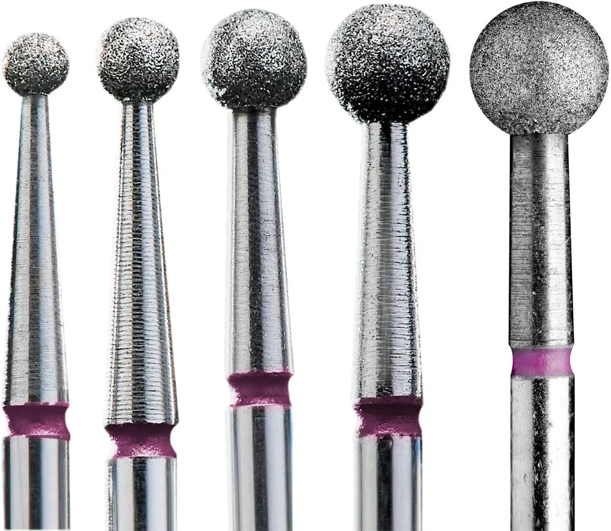 سر سوهان الماسه STALEKS، مدل "توپی"، قرمز، قطر سر 3.5 میلی متر (6 عدد)