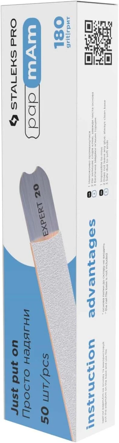 سوهان ناخن یکبار مصرف استالکس مدل papmAm مناسب سوهان ناخن مستقیم Pro Expert 22، درجه زبری 100/150/180/240 (50 عدد) جدید (درجه زبری 180)
