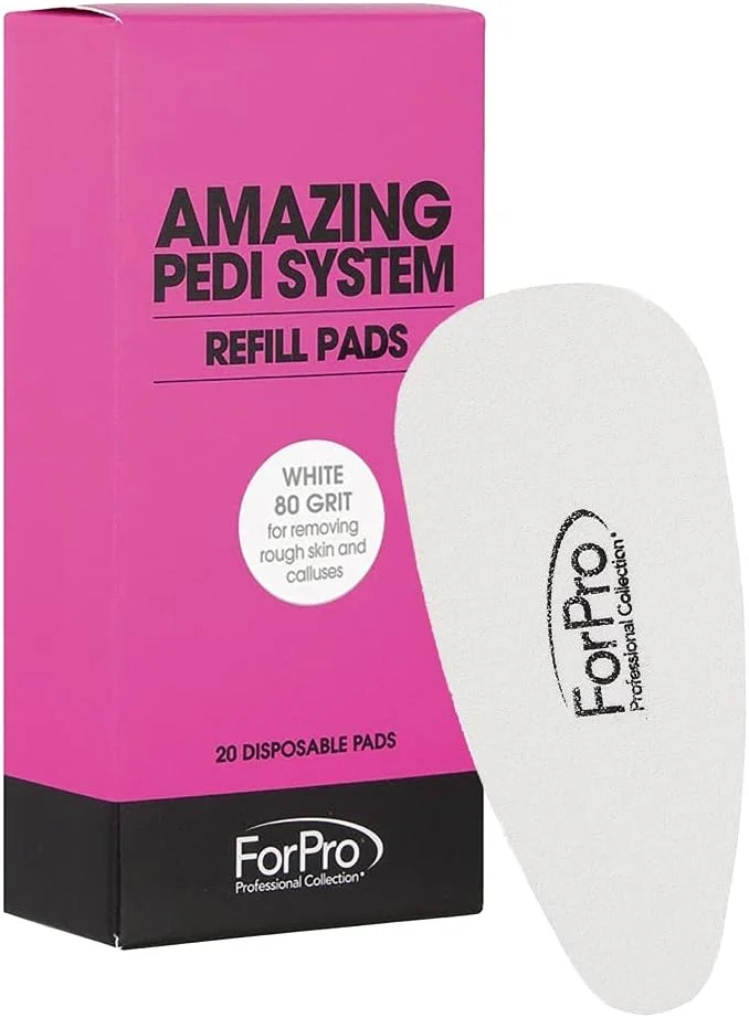 نوارهای یدکی سیستم پدی حرفه ای فورپرو، سفید، درجه زبری 80، نوارهای یدکی سوهان پدیکور، 5 اینچ طول × 2.5 اینچ عرض، 20 عدد نوارهای یدکی سیستم پدی حرفه ای فورپرو، سفید، درجه زبری 80، نوارهای یدکی سوهان پدیکور، 5 اینچ طول × 2.5 اینچ عرض، 20 عدد