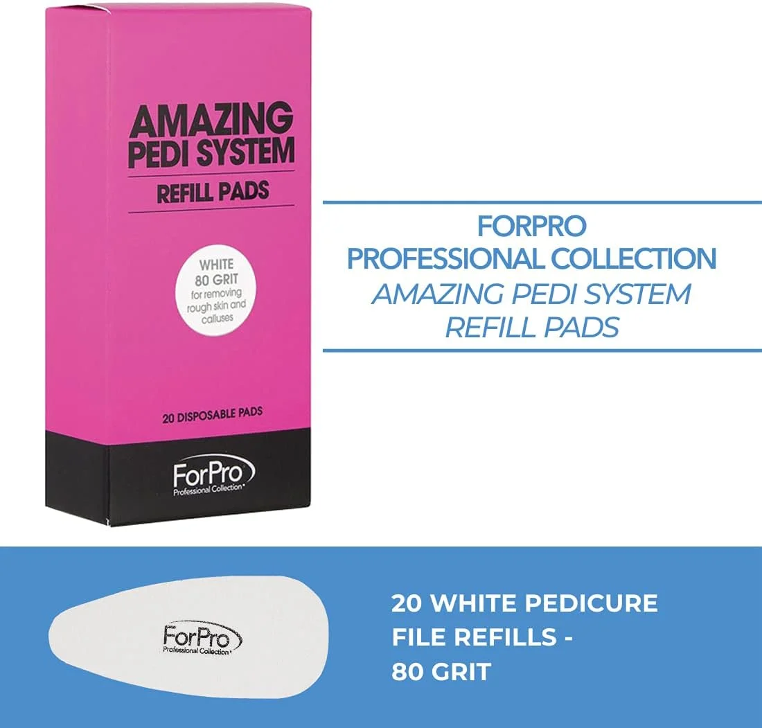 نوارهای یدکی سیستم پدی حرفه ای فورپرو، سفید، درجه زبری 80، نوارهای یدکی سوهان پدیکور، 5 اینچ طول × 2.5 اینچ عرض، 20 عدد نوارهای یدکی سیستم پدی حرفه ای فورپرو، سفید، درجه زبری 80، نوارهای یدکی سوهان پدیکور، 5 اینچ طول × 2.5 اینچ عرض، 20 عدد
