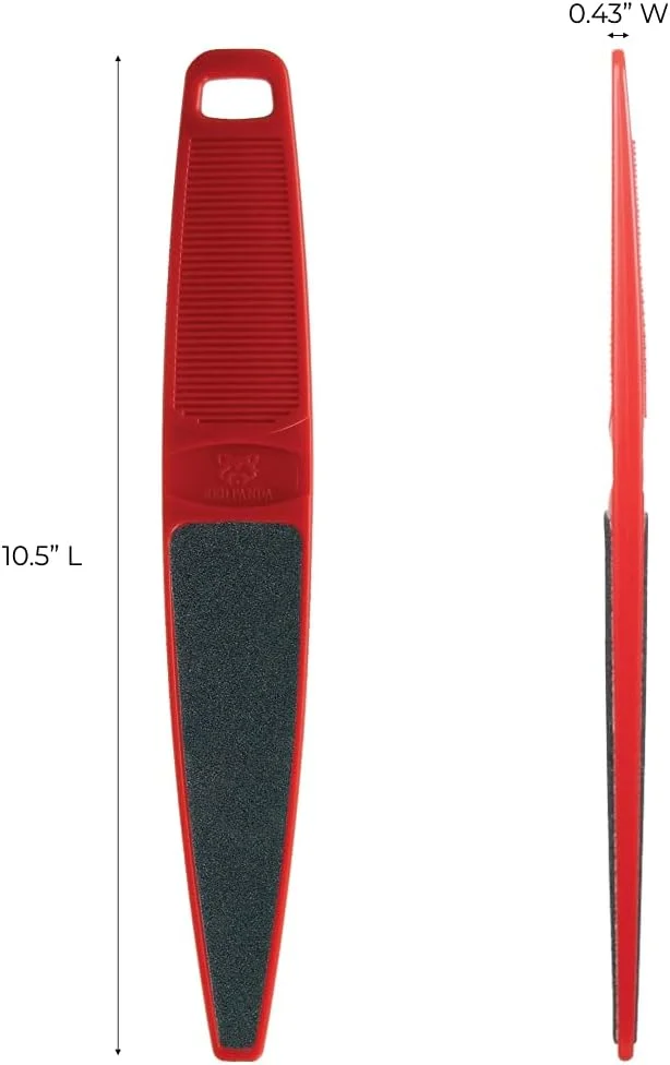 سوهان پا حرفه ای فورپرو مدل Red Panda، درجه زبری 60/100، سوهان دو طرفه پدیکور برای پا و پاشنه، طول 10.5 اینچ