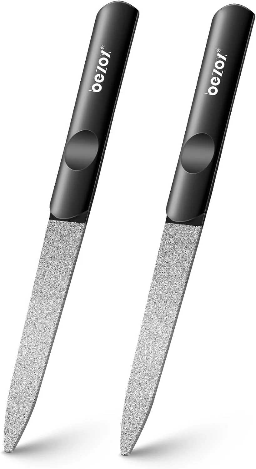مجموعه سوهان ناخن الماسه BEZOX - 2 عدد فولاد ضد زنگ با پوشش پودر الماس دو طرفه - سوهان ناخن حرفه ای برای مراقبت از پا - ابزار طراحی ناخن برای خانه مجموعه سوهان ناخن الماسه BEZOX - 2 عدد فولاد ضد زنگ با پوشش پودر الماس دو طرفه - سوهان ناخن حرفه ای برای مراقبت از پا - ابزار طراحی ناخن برای خانه