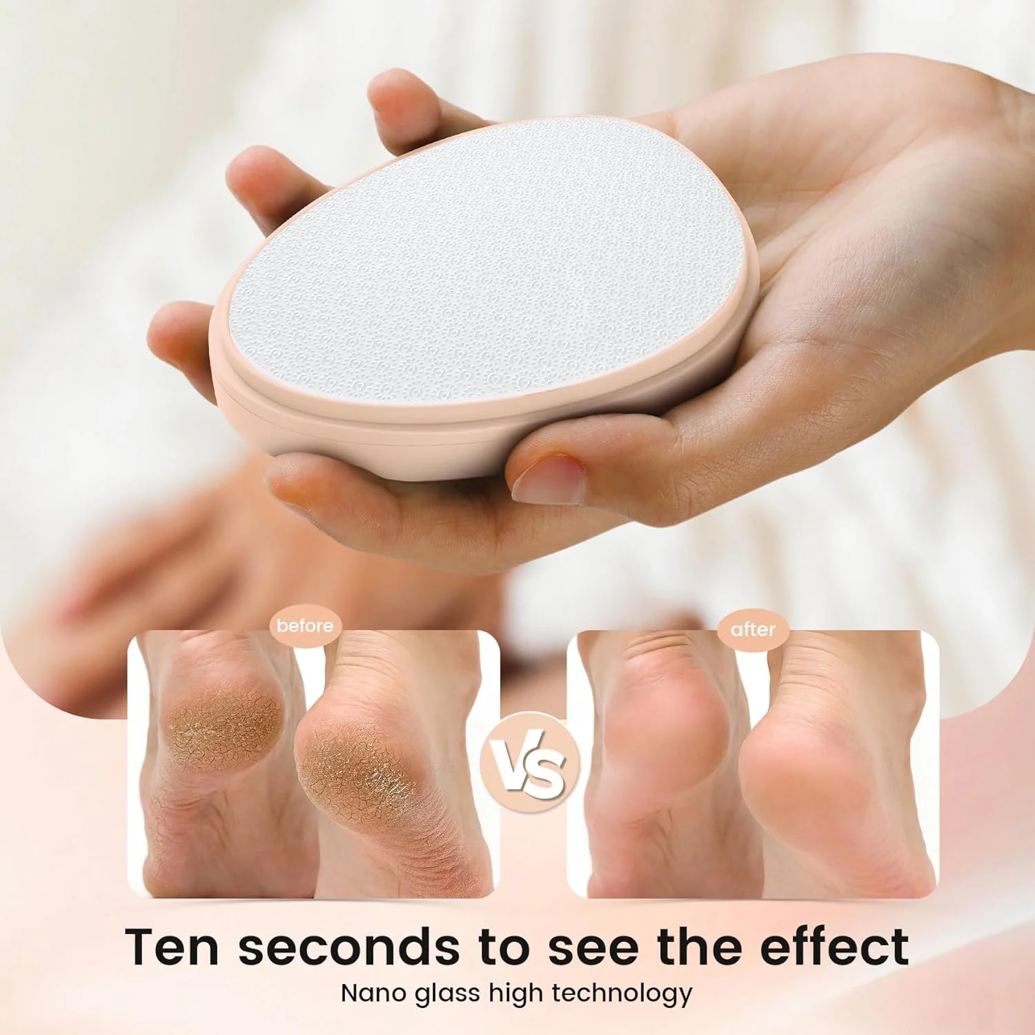 سوهان پا و از بین برنده پینه بزوکس 2 در 1 نانو گلس - از بین برنده موثر پینه، بیدار کننده پاهای مخملی - راحت، ملایم برای از بین بردن پوست سخت و پینه (زردآلویی) سوهان پا و از بین برنده پینه بزوکس 2 در 1 نانو گلس - از بین برنده موثر پینه، بیدار کننده پاهای مخملی - راحت، ملایم برای از بین بردن پوست سخت و پینه (زردآلویی)