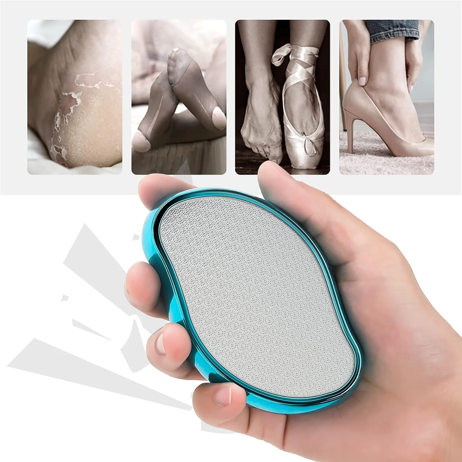 سوهان شیشه ای پا BEZOX، اسکرابر پا از بین برنده پینه برای پاهای خشک و مرطوب، خراشنده دستی قابل حمل برای پاشنه ترک خورده - آبی درخشان سوهان شیشه ای پا BEZOX، اسکرابر پا از بین برنده پینه برای پاهای خشک و مرطوب، خراشنده دستی قابل حمل برای پاشنه ترک خورده - آبی درخشان