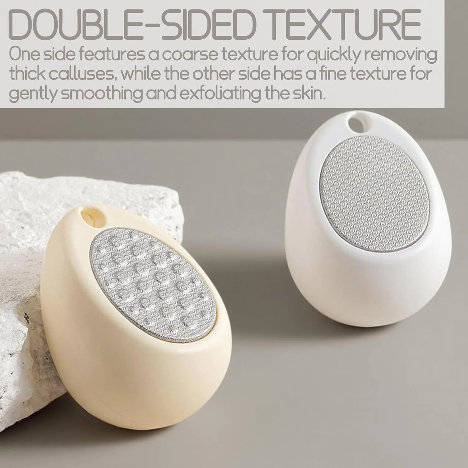 سوهان پای دو طرفه طرح تخم مرغی - از بین برنده پینه پا و خراشنده پاشنه پا از جنس استیل ضد زنگ قابل حمل برای پوست های مرده، پاشنه های ترک خورده و پاهای زبر، ابزار پدیکور قابل استفاده مجدد برای پاهای صاف و نرم سوهان پای دو طرفه طرح تخم مرغی - از بین برنده پینه پا و خراشنده پاشنه پا از جنس استیل ضد زنگ قابل حمل برای پوست های مرده، پاشنه های ترک خورده و پاهای زبر، ابزار پدیکور قابل استفاده مجدد برای پاهای صاف و نرم