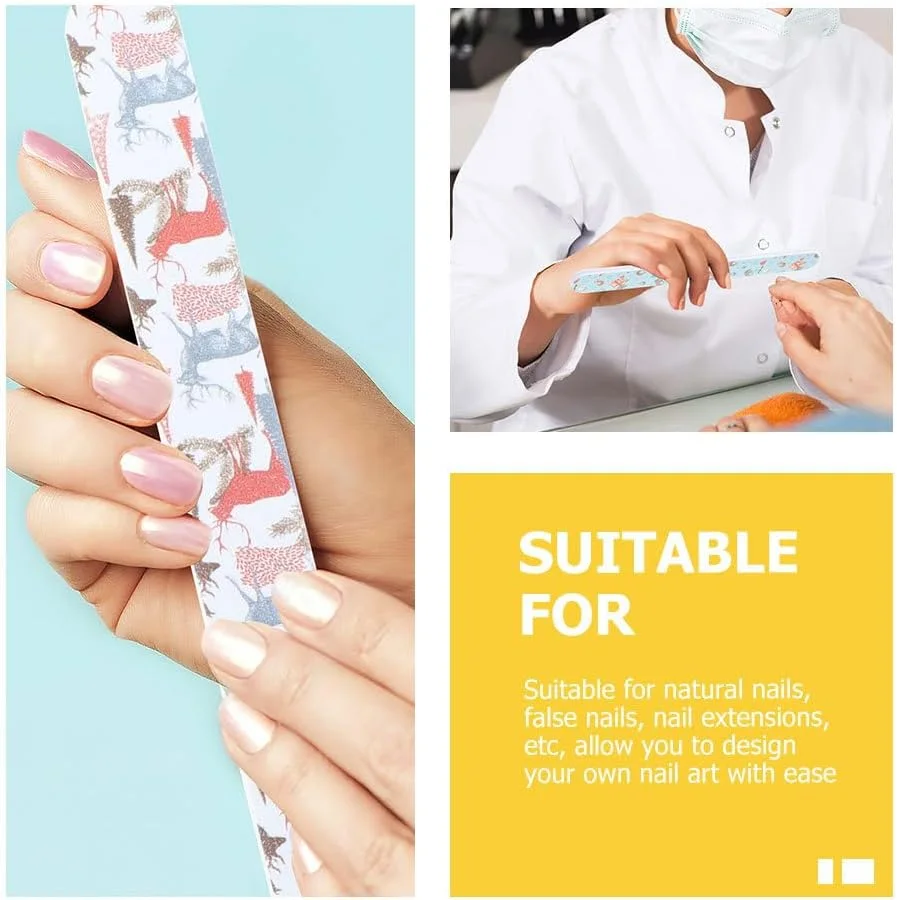 مری هپی 15 عدد سوهان ناخن کریسمس، سوهان ناخن کریسمس، سوهان ناخن سالنی، ابزار سوهان ناخن برای ناخن های طبیعی، ابزار پولیش ناخن، ابزار ناخن سمباده ای