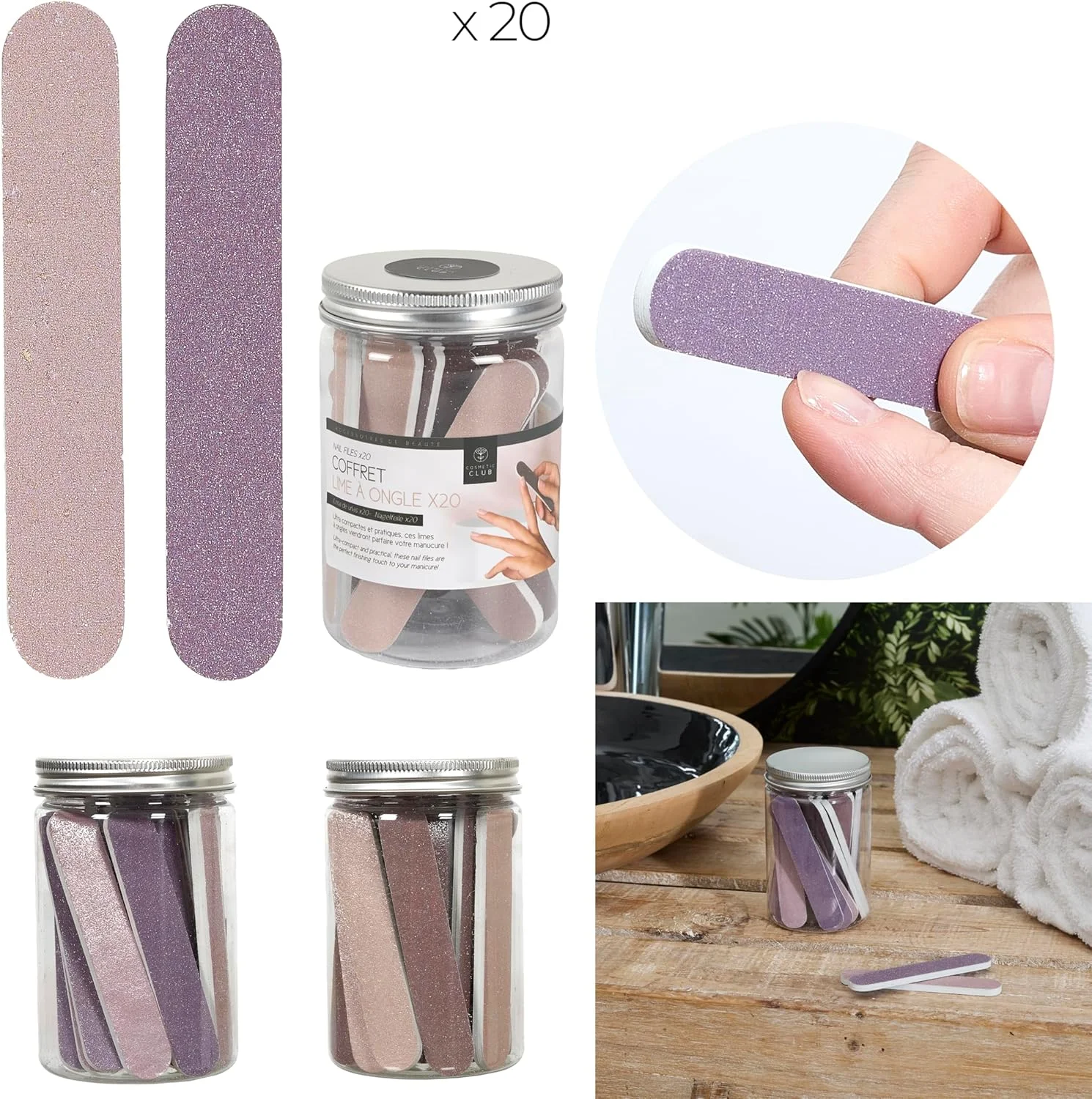 COSMETIC CLUB، ست ۲۰ عددی سوهان ناخن SC0648، ایده آل برای انواع ناخن، فرمت جمع و جور و کاربردی، دقت و استحکام برای ناخن های بی عیب و نقص، TU COSMETIC CLUB، ست ۲۰ عددی سوهان ناخن SC0648، ایده آل برای انواع ناخن، فرمت جمع و جور و کاربردی، دقت و استحکام برای ناخن های بی عیب و نقص، TU