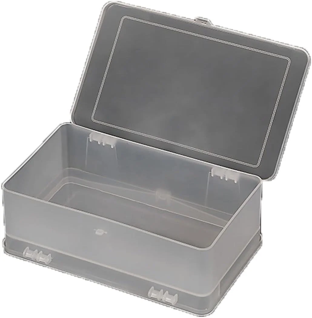 جعبه ابزار مستطیلی دو لایه جعبه نگهداری خالی ابزار طراحی ناخن موچین قیچی قلم پولیش بافر سوهان ناخن ظرف پلاستیکی