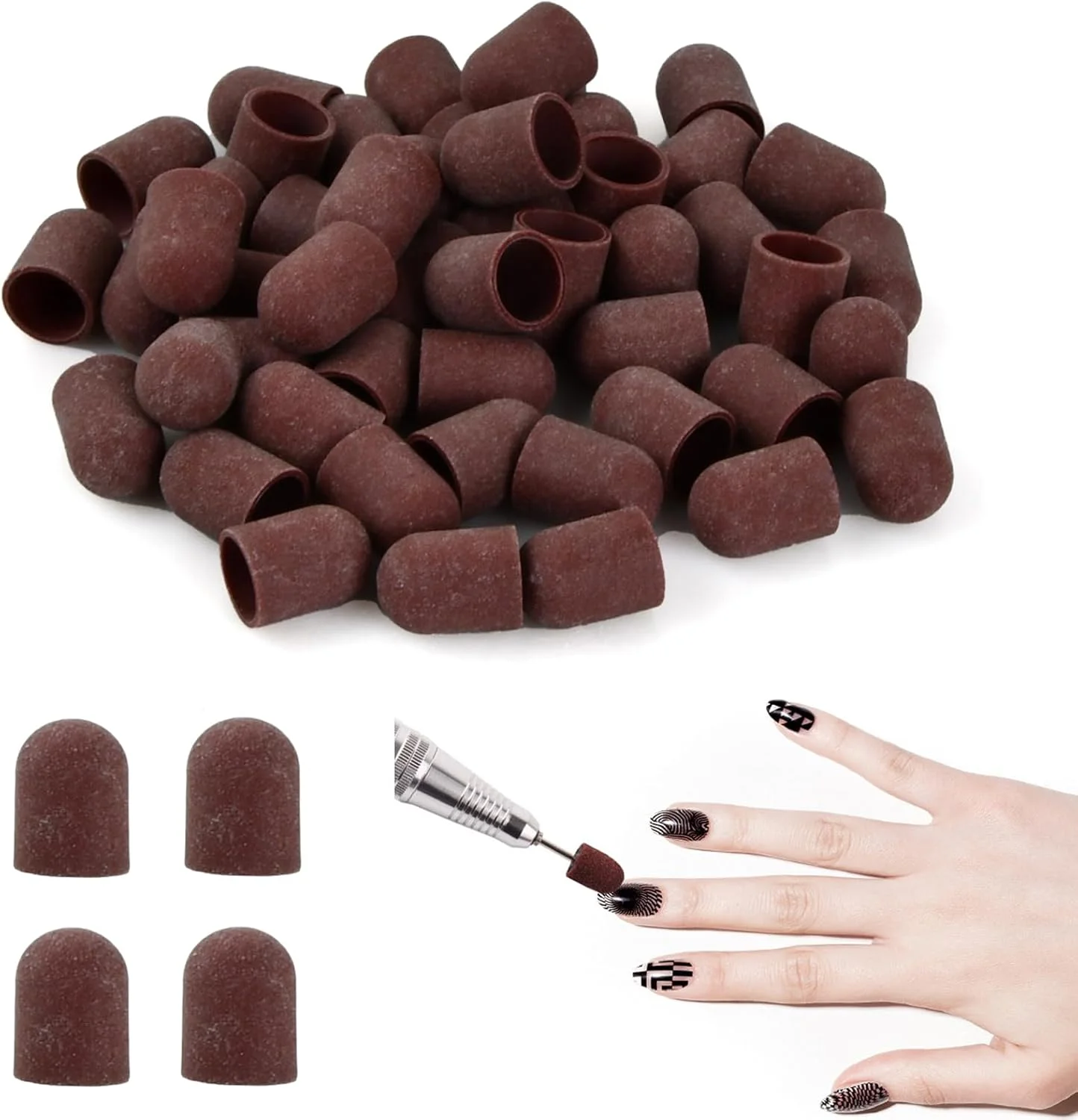 ۵۰ عدد سری سمباده برای ست مانیکور، نوارهای سمباده برای ناخن، کمربندهای سایشی پولیش برای طراحی ناخن، سمباده مخصوص ناخن، کلاهک سایشی برای پدیکور (۱۰x۱۵ میلی متر)