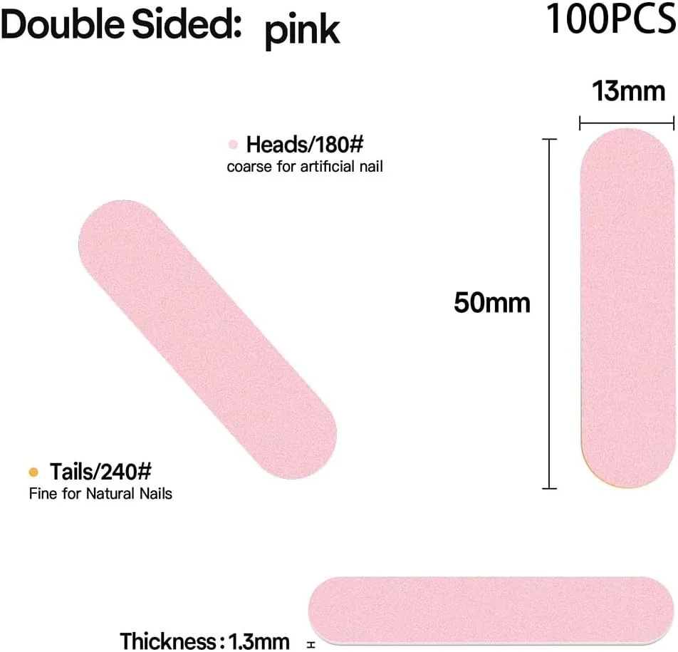سوهان ناخن درجه 180/240 - 100 عدد سوهان ناخن حرفه ای، سمباده دو طرفه برای ناخن، سوهان ناخن برای ناخن های اکریلیک و ژل، سوهان ناخن کوچک برای ناخن های طبیعی سوهان ناخن درجه 180/240 - 100 عدد سوهان ناخن حرفه ای، سمباده دو طرفه برای ناخن، سوهان ناخن برای ناخن های اکریلیک و ژل، سوهان ناخن کوچک برای ناخن های طبیعی
