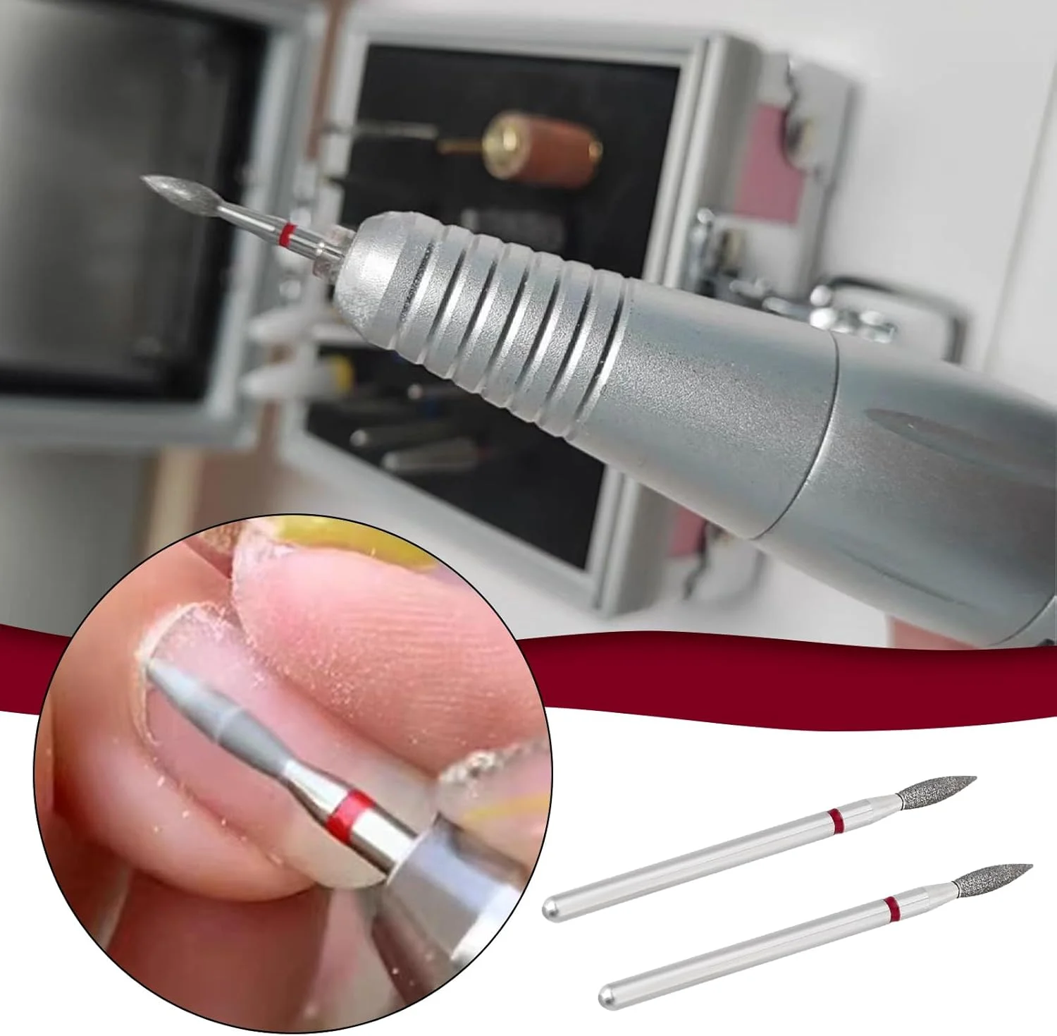 مجموعه 6 عددی سر سوهان الماسه برای مانیکور، پولیش و فرم دهی ناخن، مناسب استفاده در سالن و منزل، 2.1x8 میلی متر مجموعه 6 عددی سر سوهان الماسه برای مانیکور، پولیش و فرم دهی ناخن، مناسب استفاده در سالن و منزل، 2.1x8 میلی متر