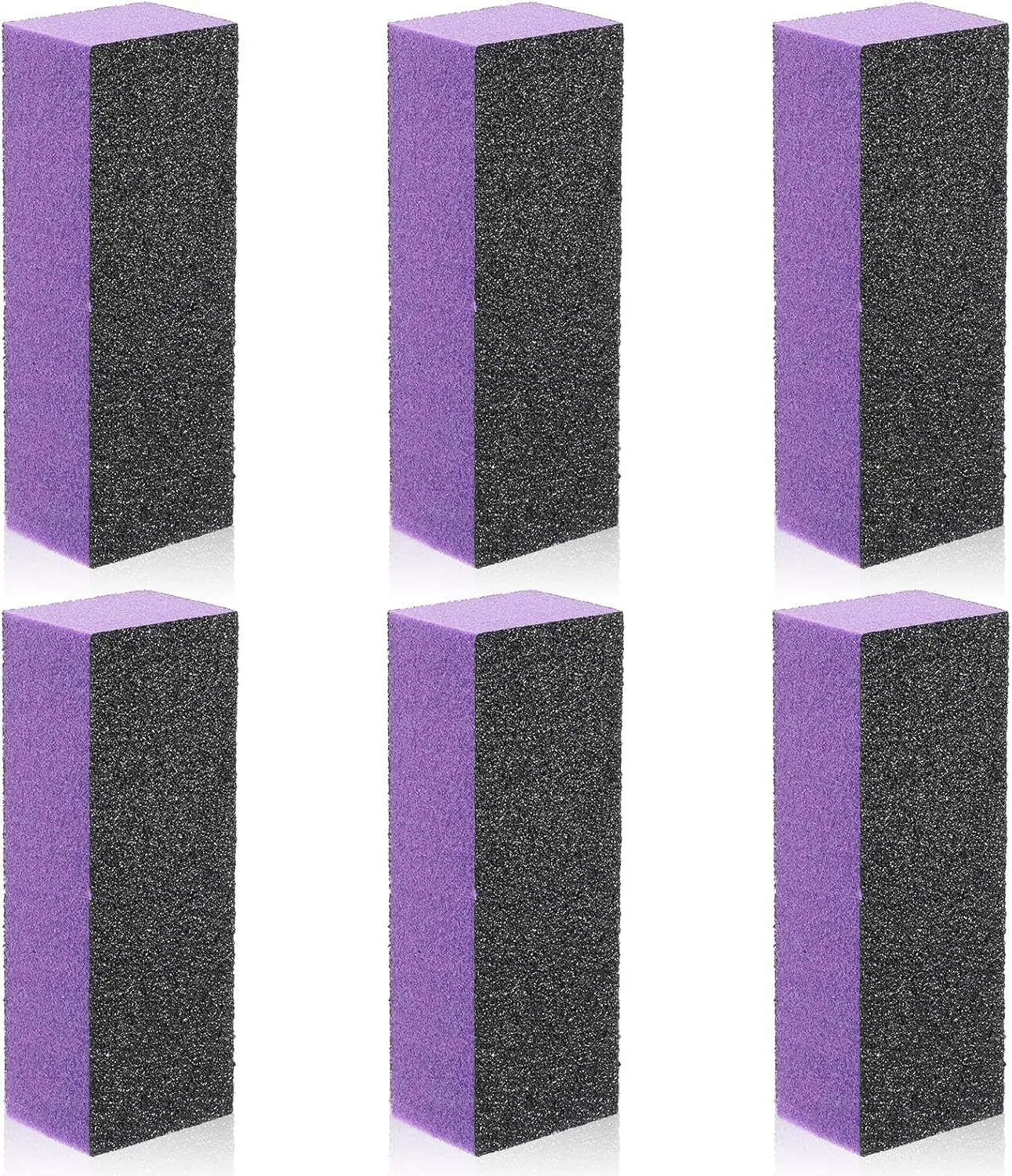 بسته 6 عددی سوهان ناخن، بلوک پولیش ناخن 4 مرحله ای، از بین برنده لبه ها و ایجاد کننده فوری براقیت بالا، پولیشر حرفه ای سوهان ناخن (بنفش، عدد 1، دانه بندی 80/80)