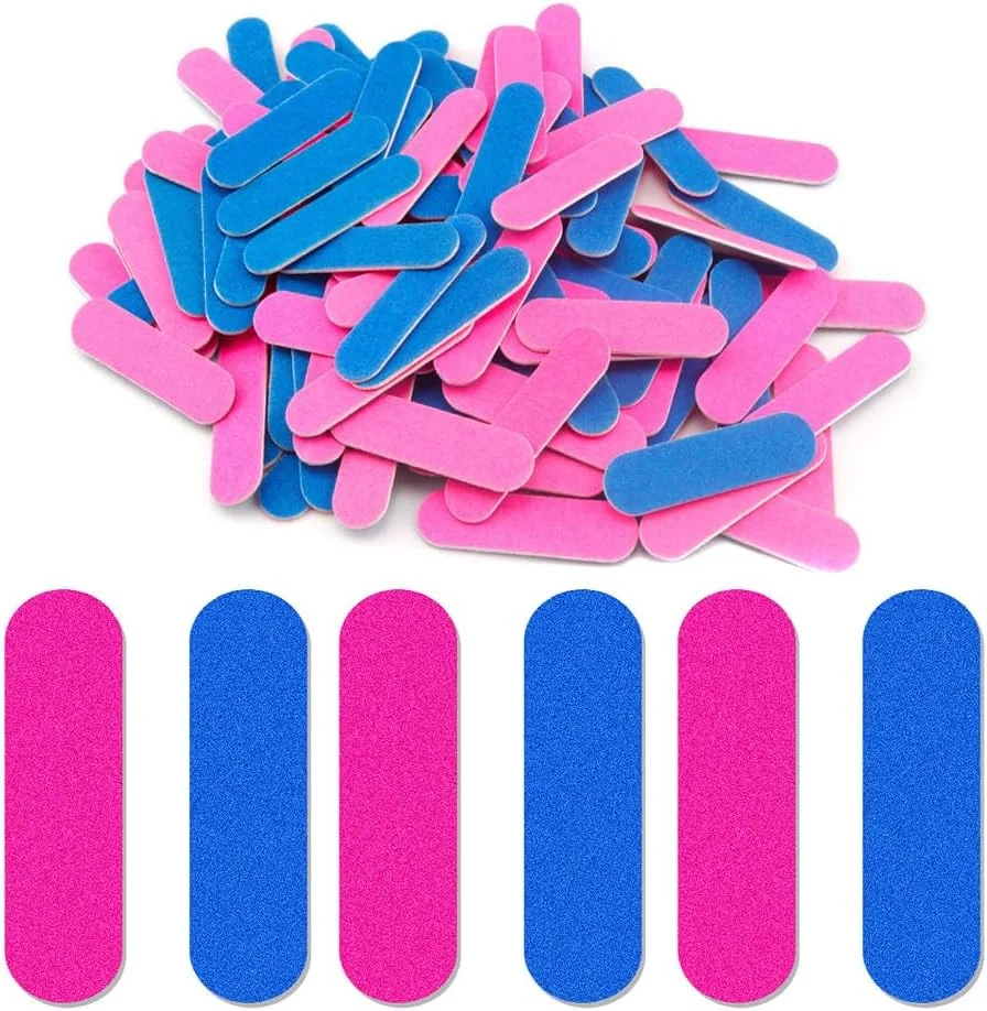 بسته 50 عددی سوهان ناخن کوچک، دو طرفه، مناسب مانیکور و پدیکور خانگی و حرفه ای (5 سانتی متر)