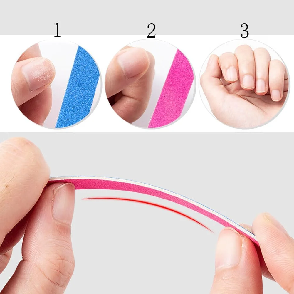 بسته 50 عددی سوهان ناخن کوچک، دو طرفه، مناسب مانیکور و پدیکور خانگی و حرفه ای (5 سانتی متر)