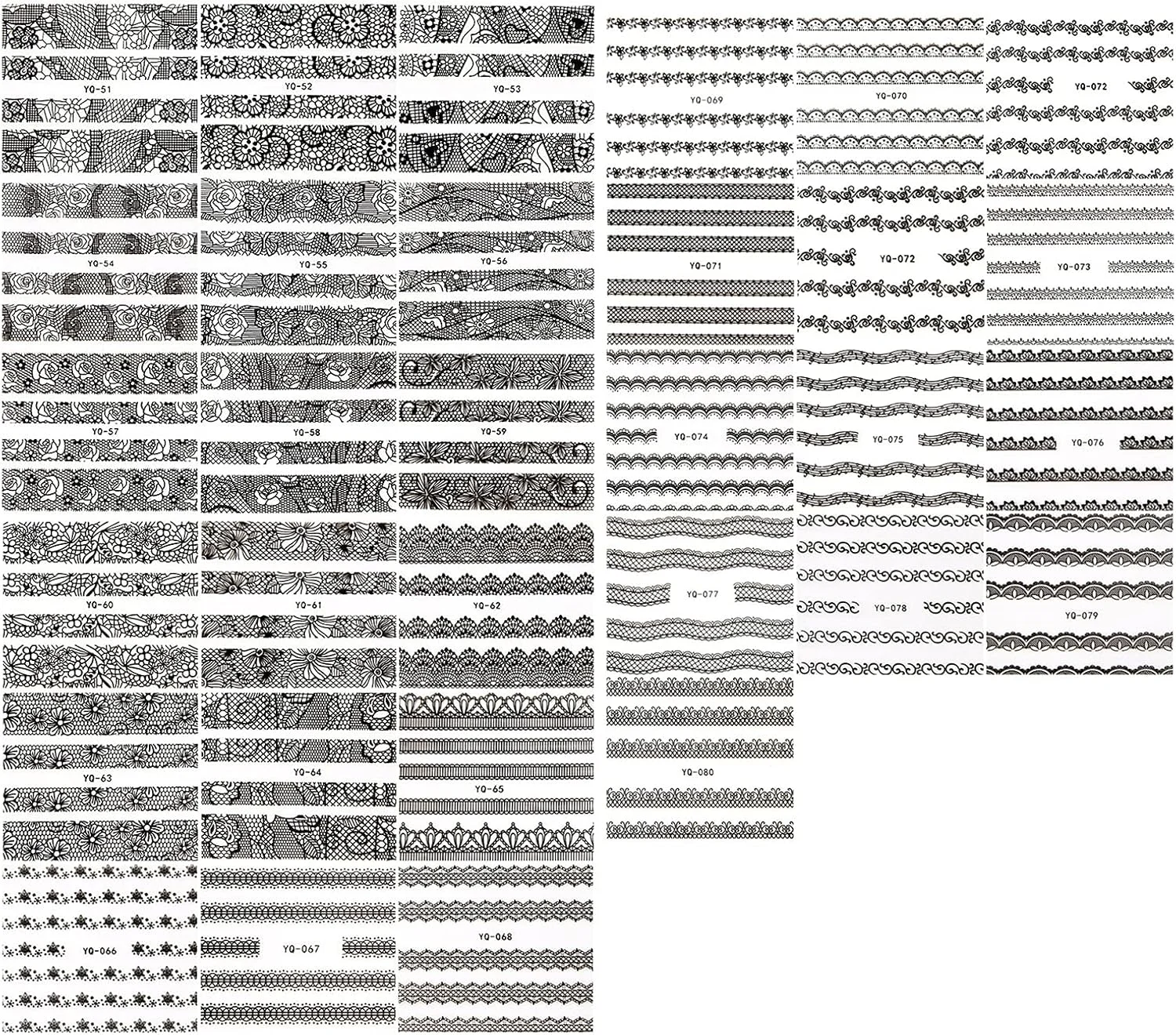 30 برگ استیکر ناخن سه بعدی Labymos، برچسب های توری ناخن خود چسب، ابزار مانیکور DIY، تزئینات طراحی ناخن