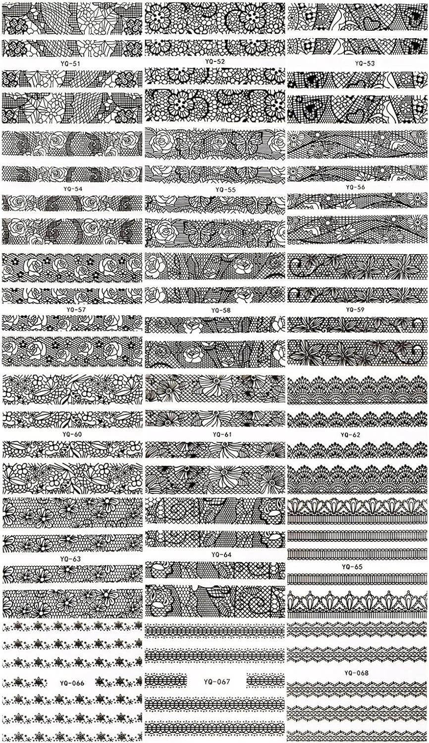 30 برگ استیکر ناخن سه بعدی Labymos، برچسب های توری ناخن خود چسب، ابزار مانیکور DIY، تزئینات طراحی ناخن