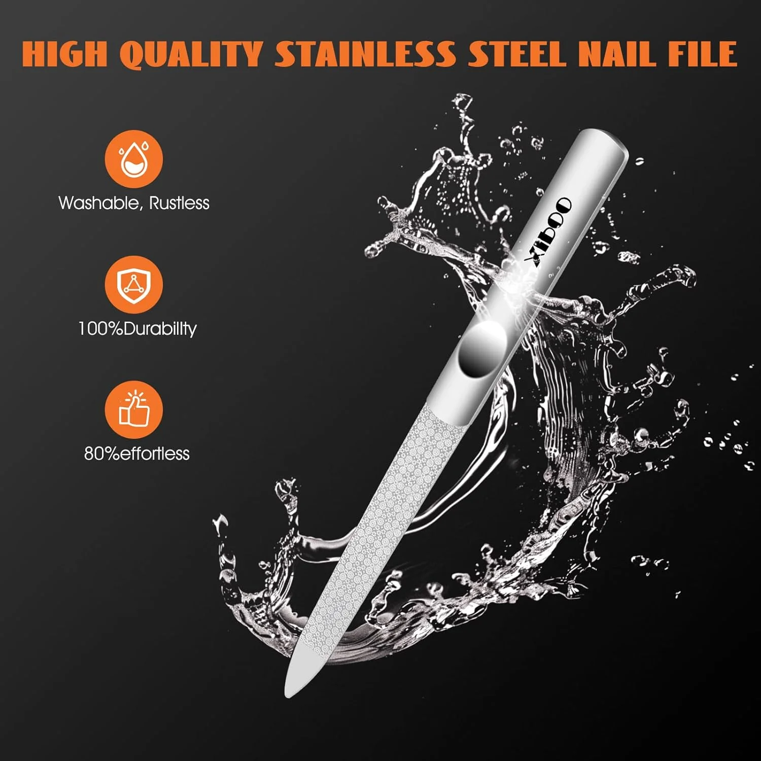 سوهان ناخن فلزی 3 عددی، سوهان ناخن برای ناخن های طبیعی، سوهان ناخن با نوک تیز و دسته ضد لغزش، سوهان ناخن ساخته شده از فولاد ضد زنگ، سوهان ناخن انگشت برای زنان و مردان