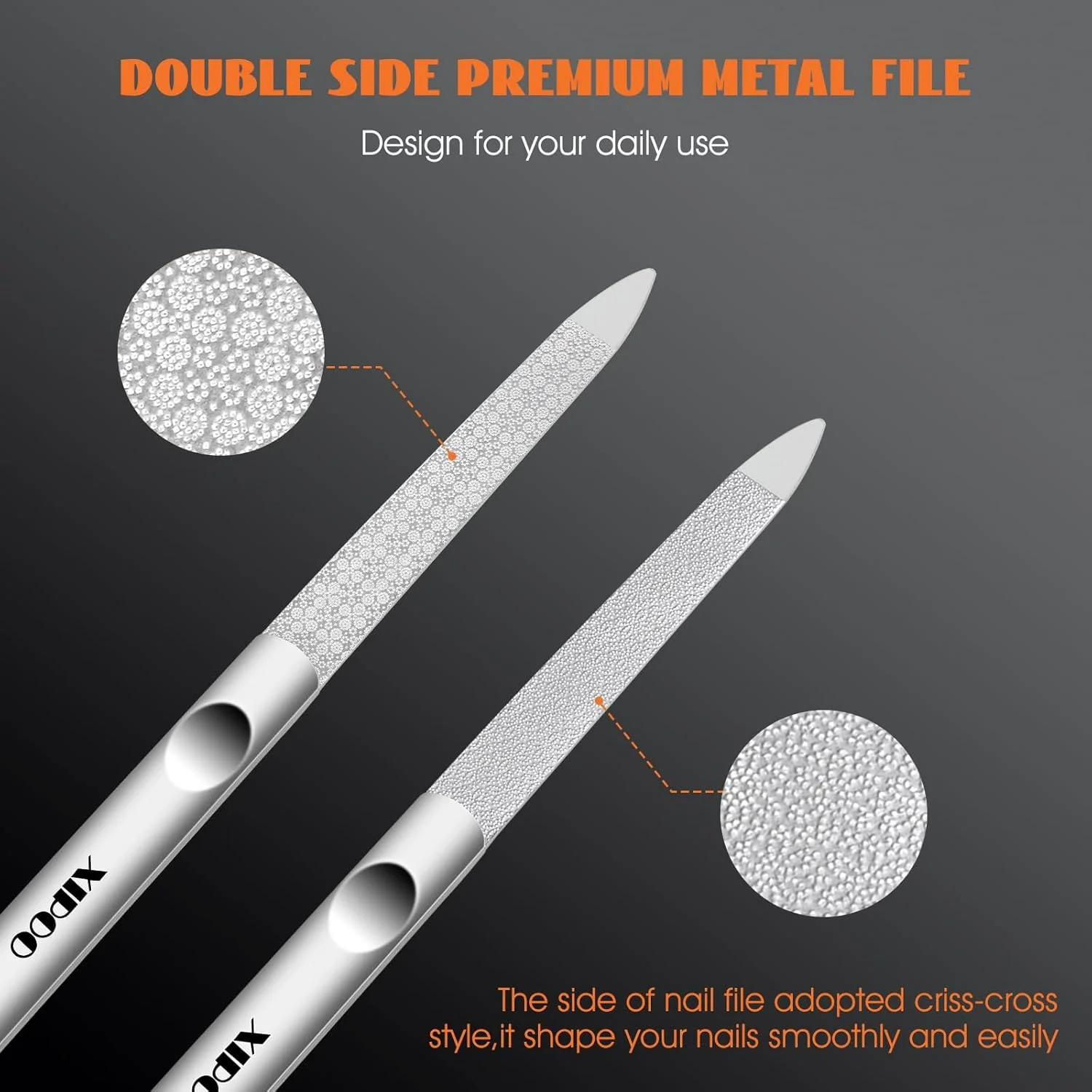 سوهان ناخن فلزی 3 عددی، سوهان ناخن برای ناخن های طبیعی، سوهان ناخن با نوک تیز و دسته ضد لغزش، سوهان ناخن ساخته شده از فولاد ضد زنگ، سوهان ناخن انگشت برای زنان و مردان