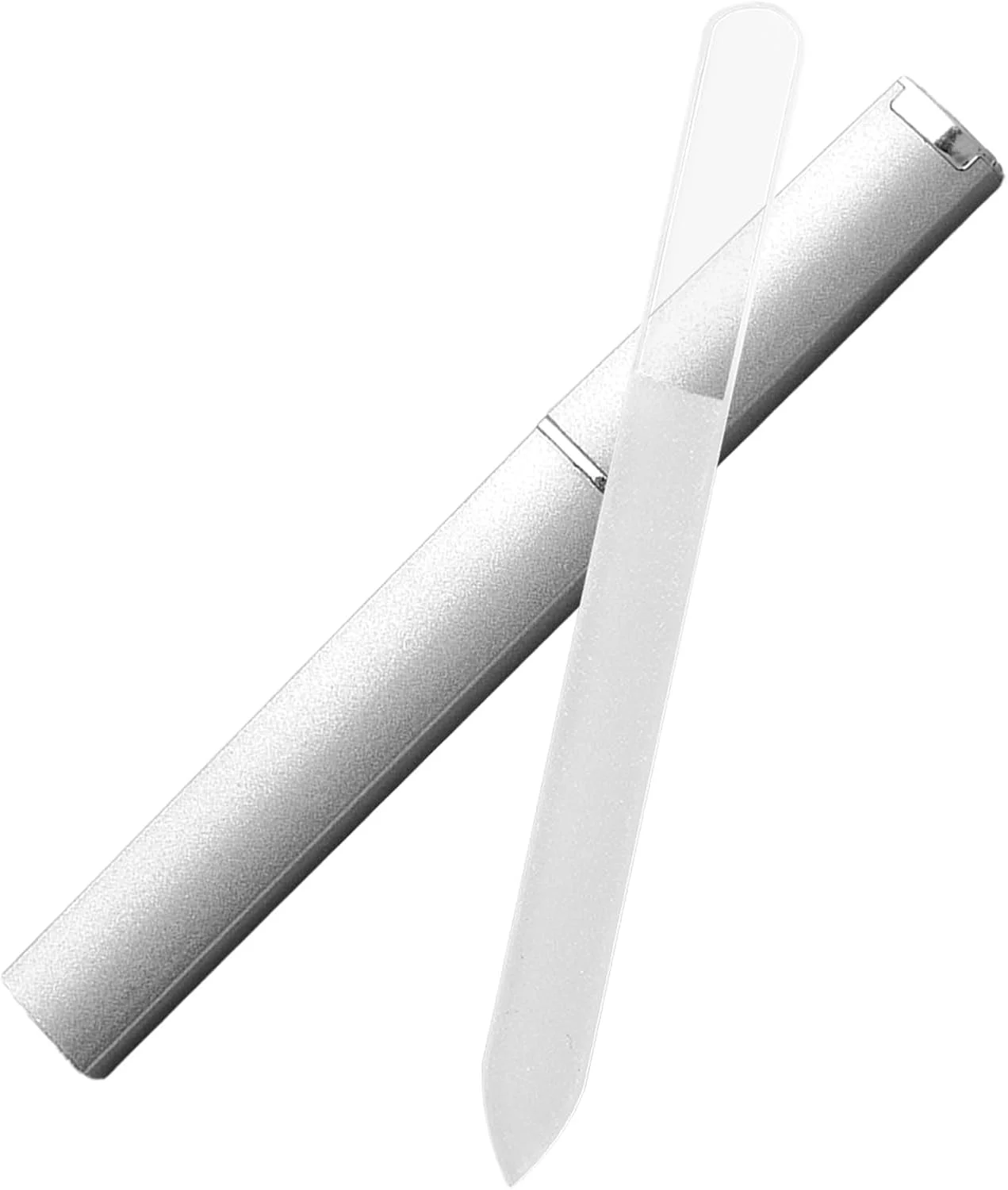 سوهان ناخن شیشه ای حرفه ای با جعبه، شیشه حرارت دیده، سطح سمباده دو طرفه، سوهان ناخن شیشه ای برای ناخن های طبیعی و ناخن های ژلی، بهداشتی، بادوام و قابل شستشو، ایده آل به عنوان هدیه