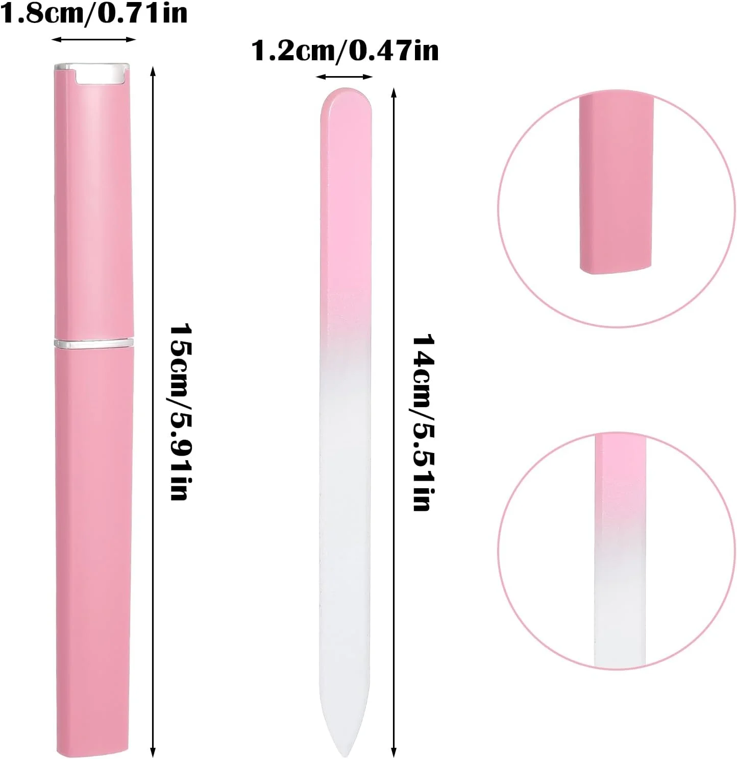 بسته 3 عددی سوهان ناخن حرفه ای، سوهان ناخن شیشه ای، سوهان ناخن با کیف، سطح کریستالی دو طرفه، ابزار مانیکور حرفه ای برای خانم ها