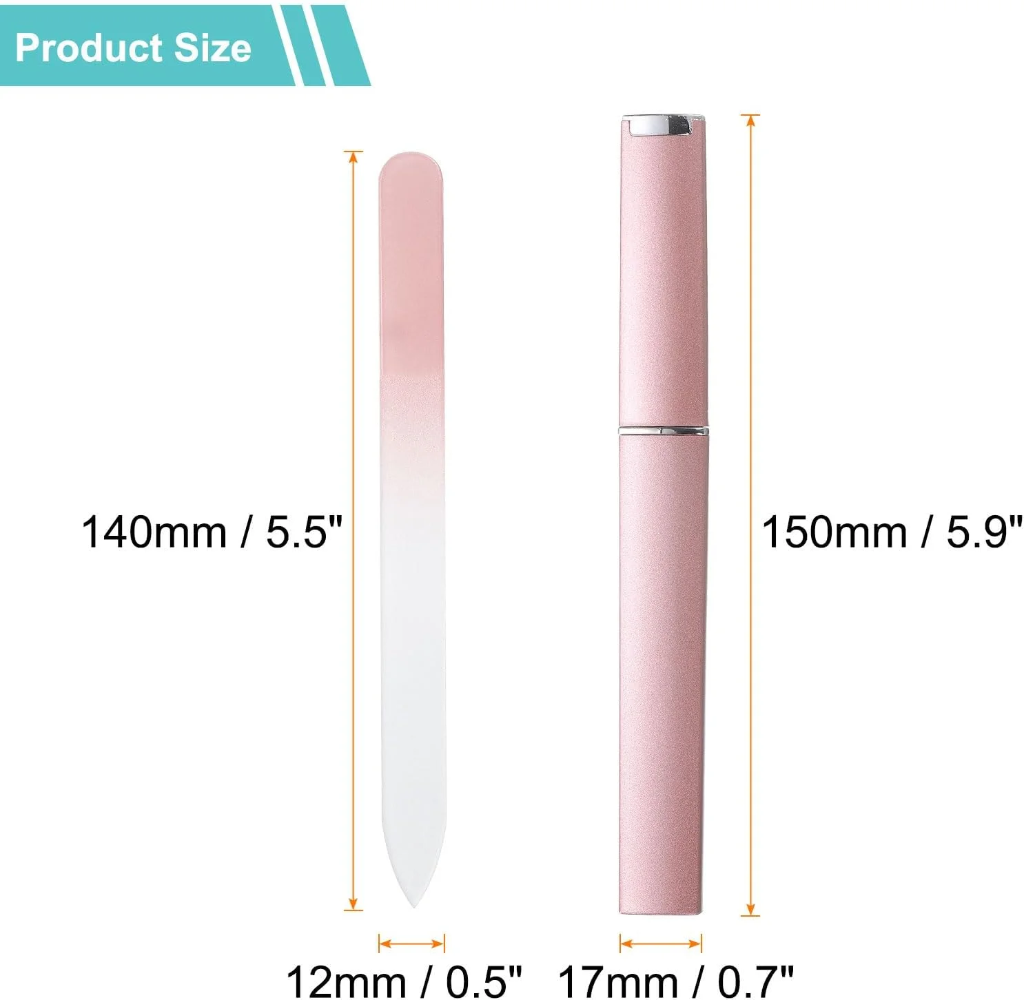 سوهان ناخن شیشه ای 6 عددی، دو طرفه، گریت 280، مناسب مانیکور حرفه ای، سوهان ناخن کریستالی با جعبه، برای ناخن های طبیعی، پولیش و براق کننده، 6 رنگ