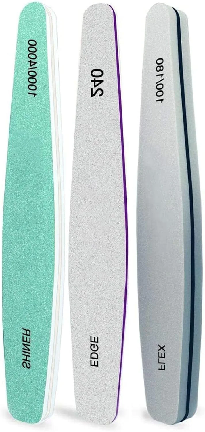 بسته 6 عددی سوهان ناخن، سوهان ناخن برای ناخن های ژلی، دو طرفه 100/180، 220/280، 1000/4000، 150، 180، 240