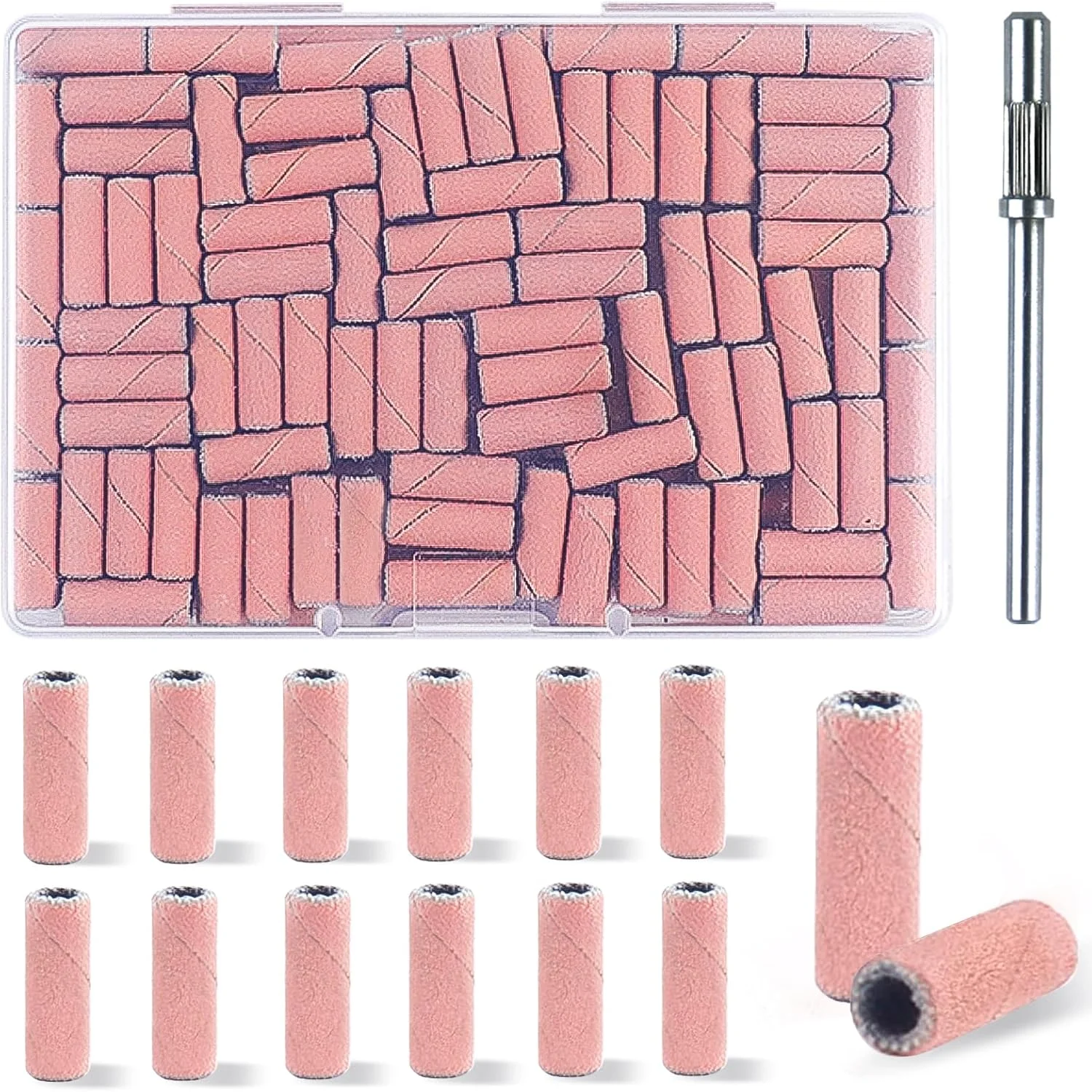 ۱۰۰ عدد حلقه سمباده کوچک (دانه بندی ۲۴۰، صورتی) به همراه میله فرز ۳.۱ میلی متری، مناسب برای مانیکور ناخن های ژلی و اکریلیک ۱۰۰ عدد حلقه سمباده کوچک (دانه بندی ۲۴۰، صورتی) به همراه میله فرز ۳.۱ میلی متری، مناسب برای مانیکور ناخن های ژلی و اکریلیک