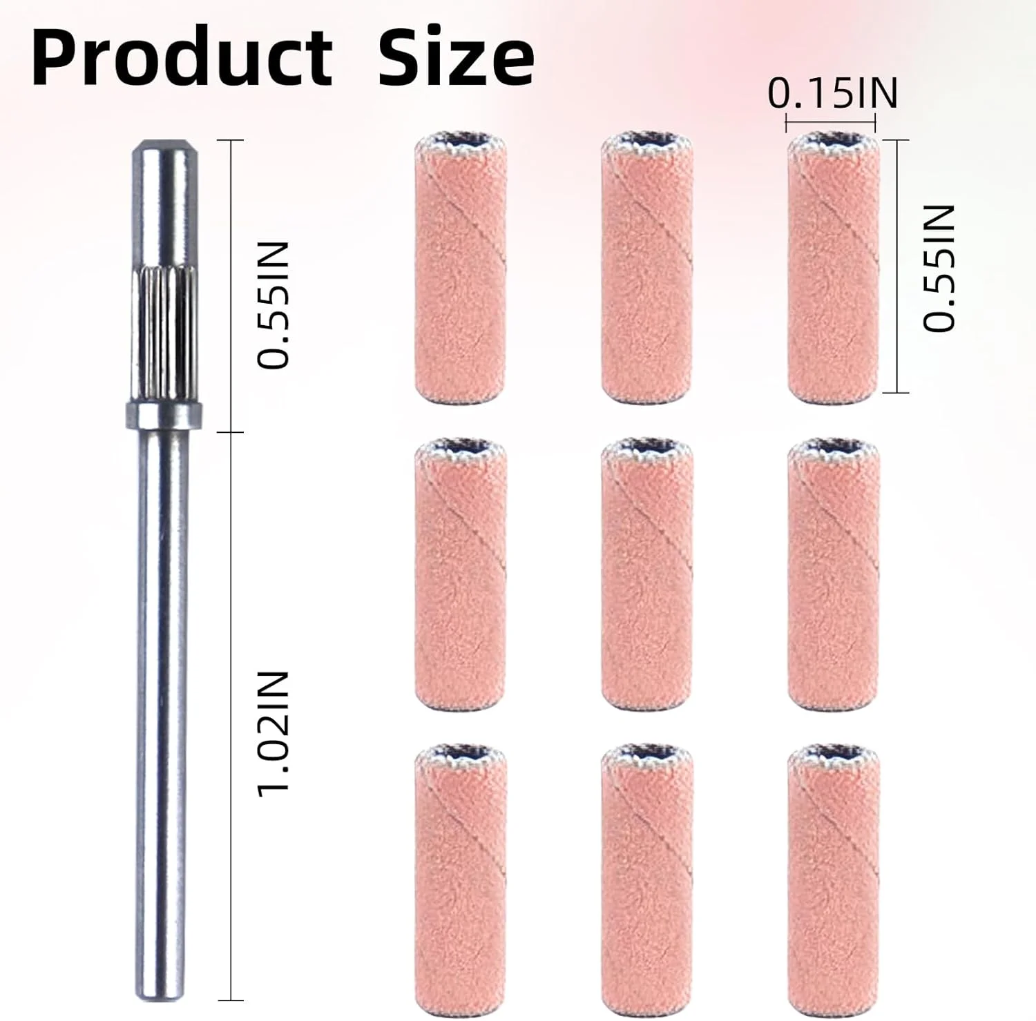 ۱۰۰ عدد حلقه سمباده کوچک (دانه بندی ۲۴۰، صورتی) به همراه میله فرز ۳.۱ میلی متری، مناسب برای مانیکور ناخن های ژلی و اکریلیک ۱۰۰ عدد حلقه سمباده کوچک (دانه بندی ۲۴۰، صورتی) به همراه میله فرز ۳.۱ میلی متری، مناسب برای مانیکور ناخن های ژلی و اکریلیک