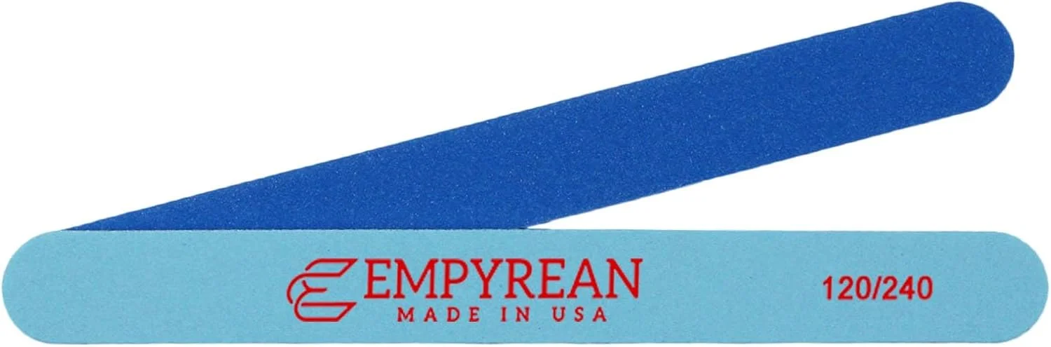 سوهان ناخن ممتاز امپایرین | ساخت آمریکا | زبر 120/240 نرم | انتخاب حرفه ای ها | ضد عفونی کننده، قابل شستشو، قابل استفاده مجدد | سوهان ناخن آبی