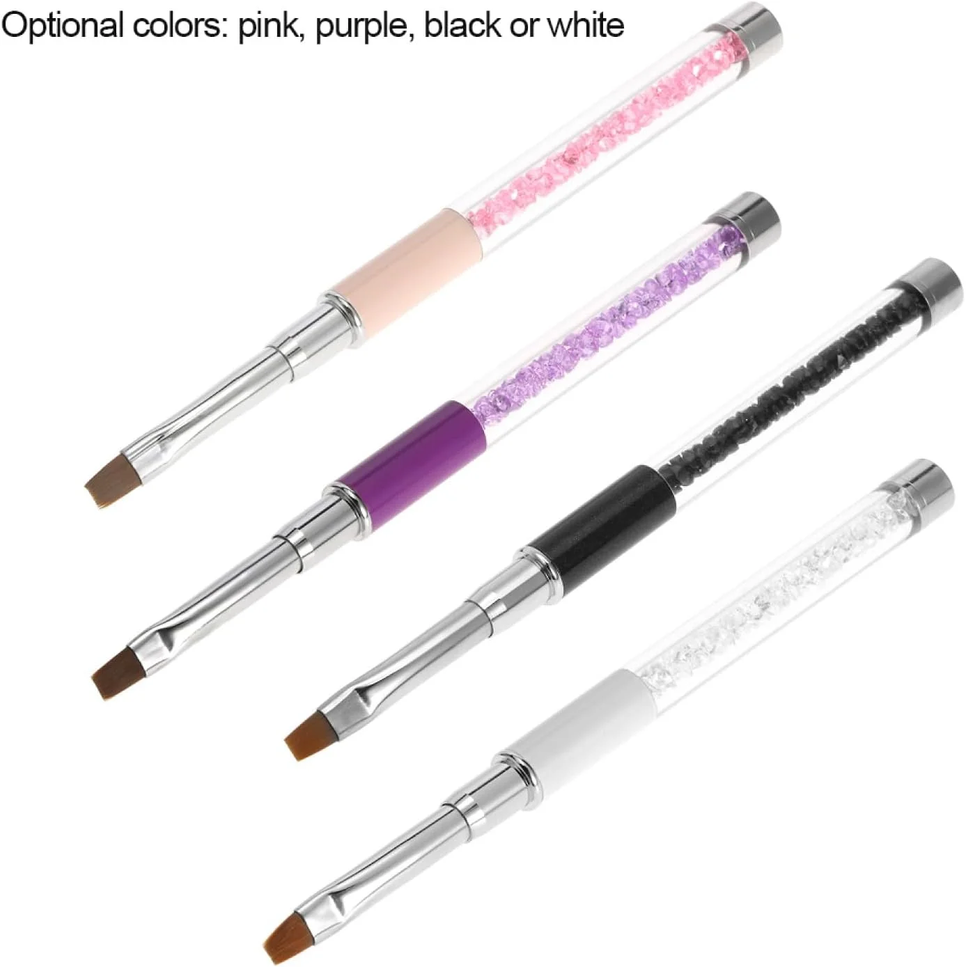 لابیموس قلم طراحی ناخن، قلم تخت نایلونی برای طراحی ناخن، مناسب برای استفاده در سالن و طراحی با ژل یو وی - مشکی